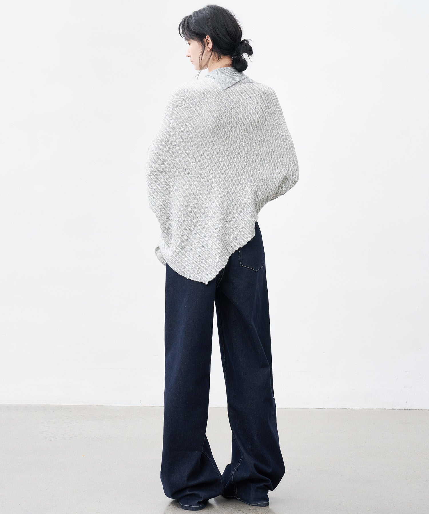 Drawstring Straight Washed Denim Pants