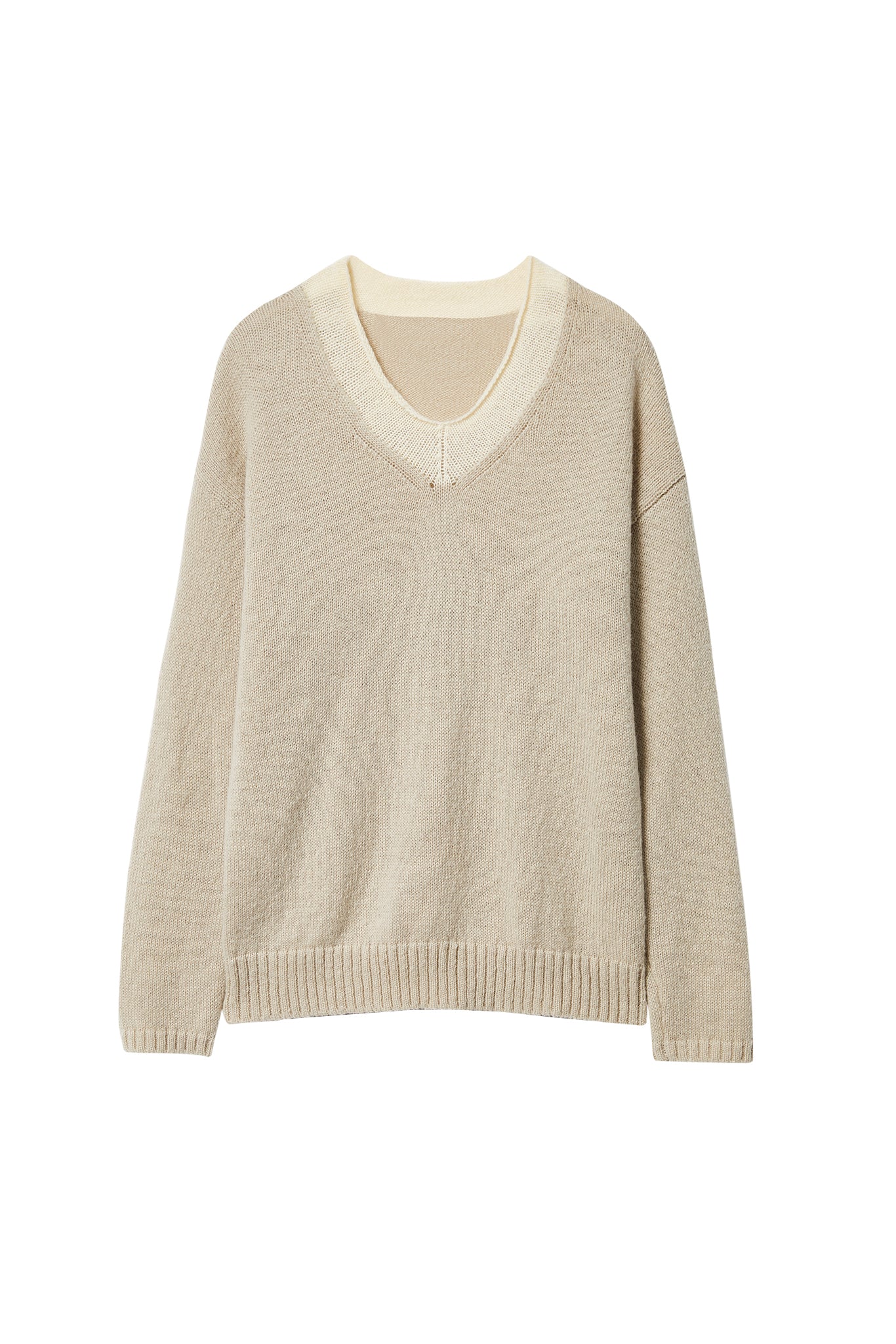 Basic Bi-Color Knit Sweater