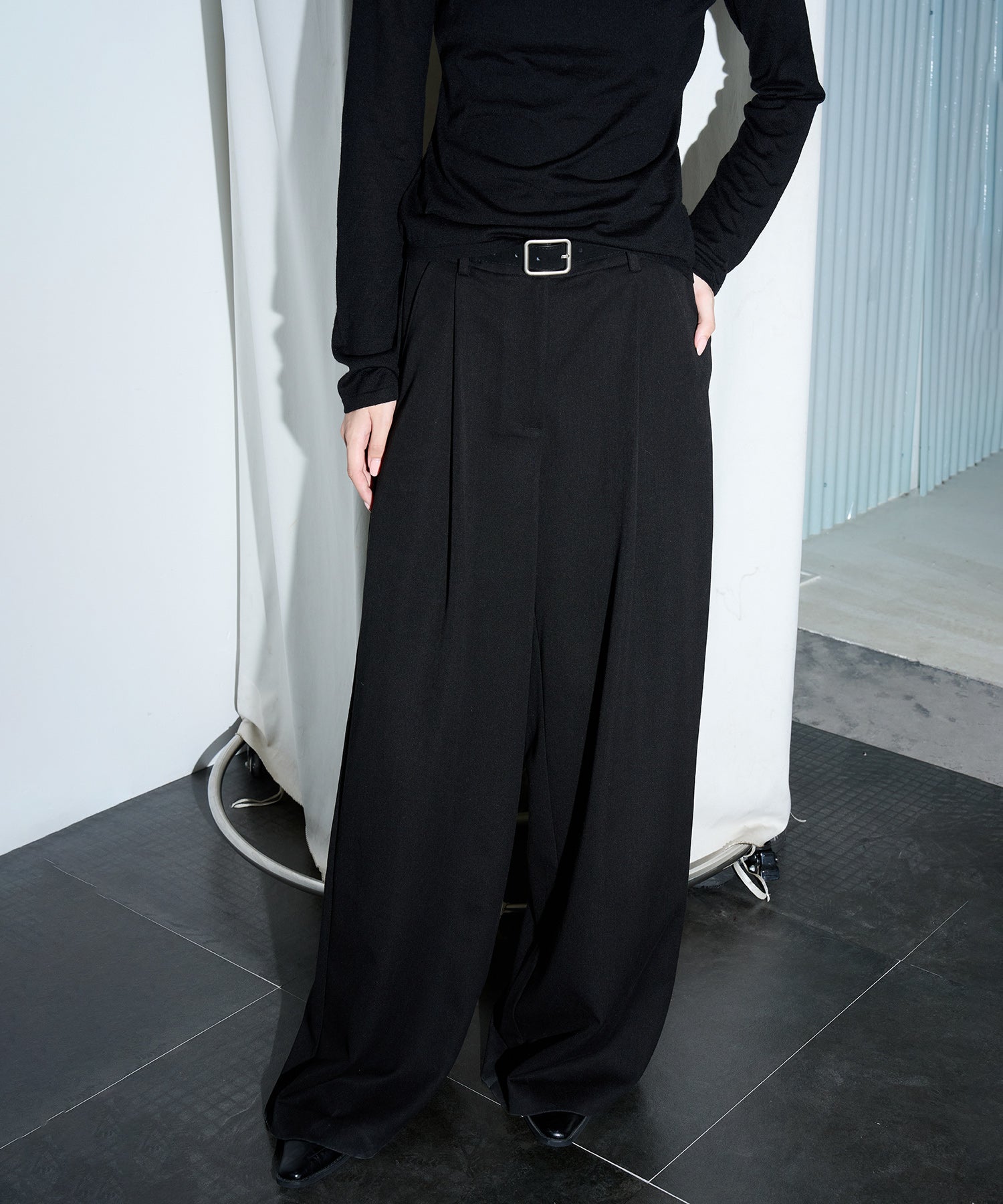 Straight Wide-Leg Trousers