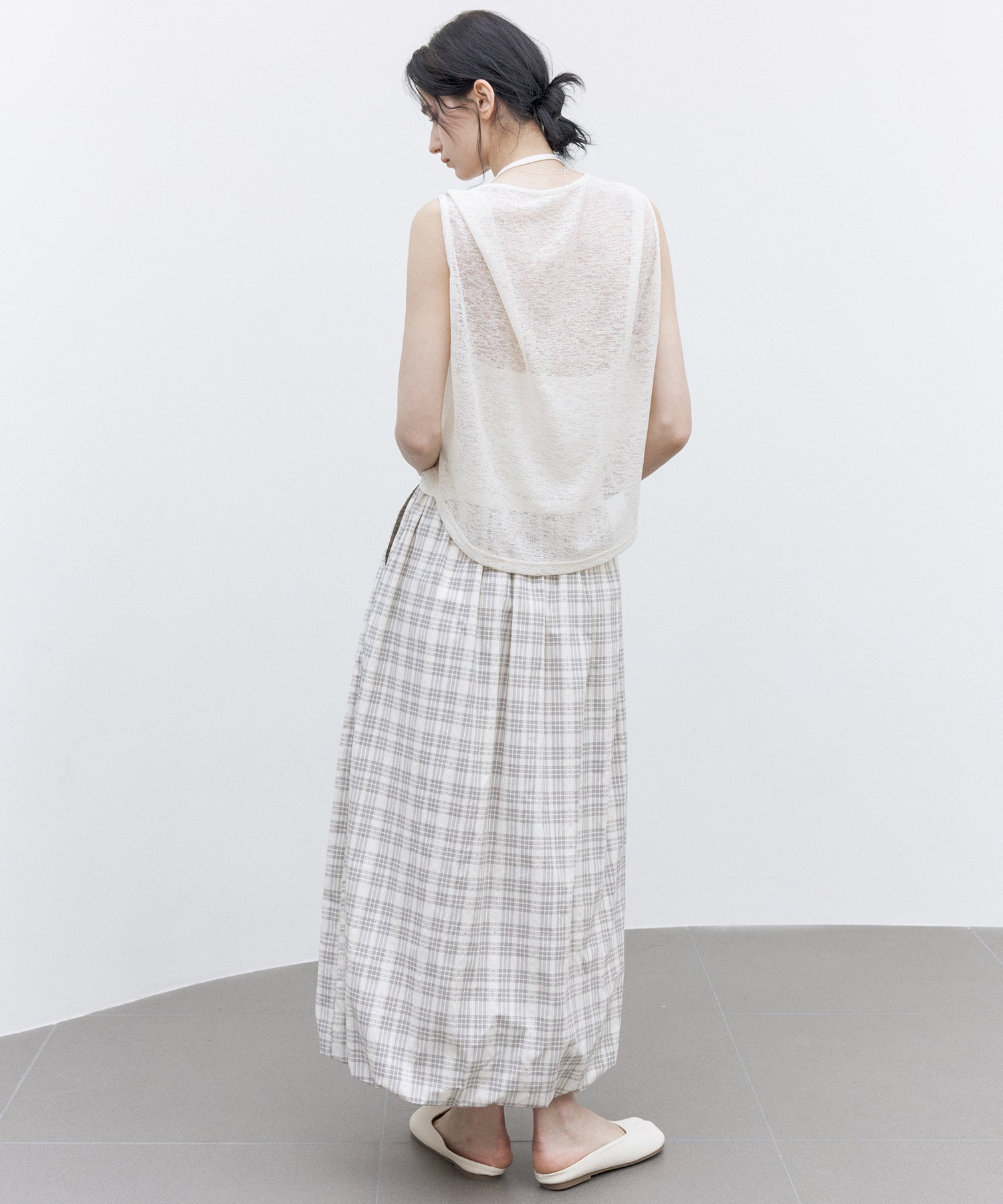 Asymmetric Neck Sheer Sleeveless tops – Relaxed Fit