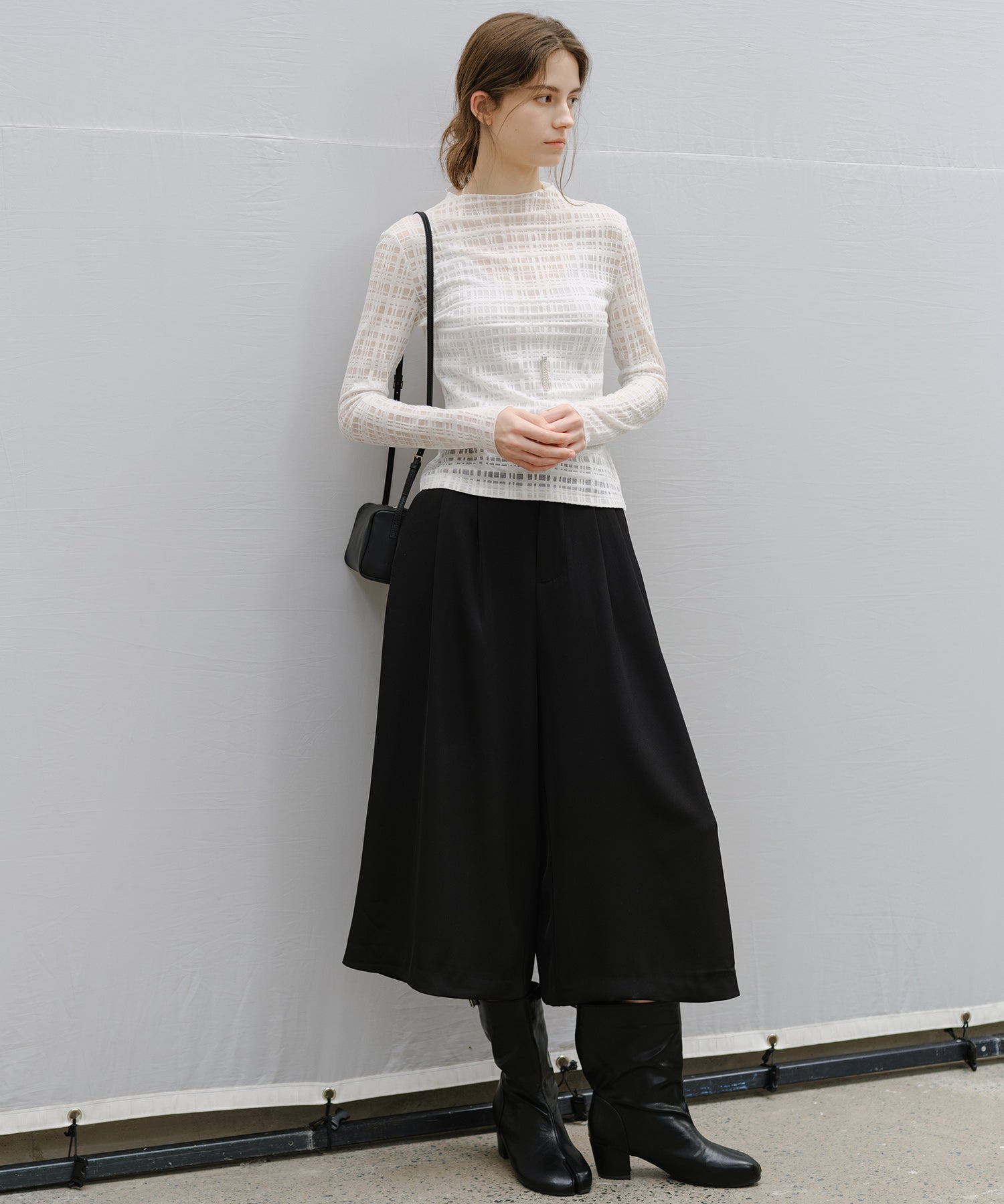 Wide-Leg Culotte Slacks