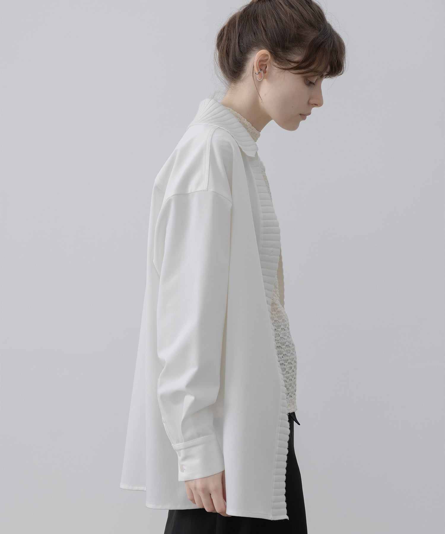 knit ribbed docking overshirt