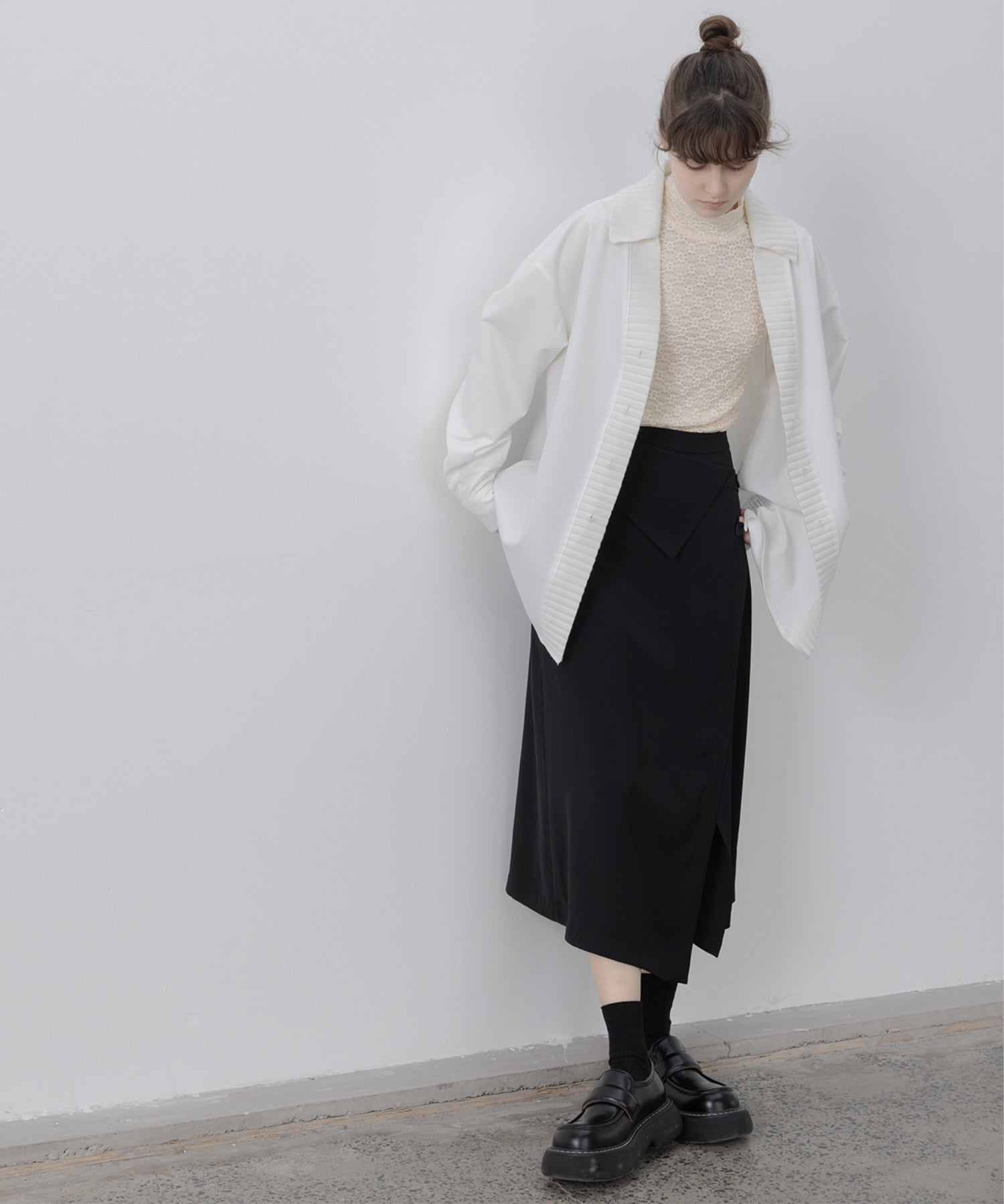 knit ribbed docking overshirt
