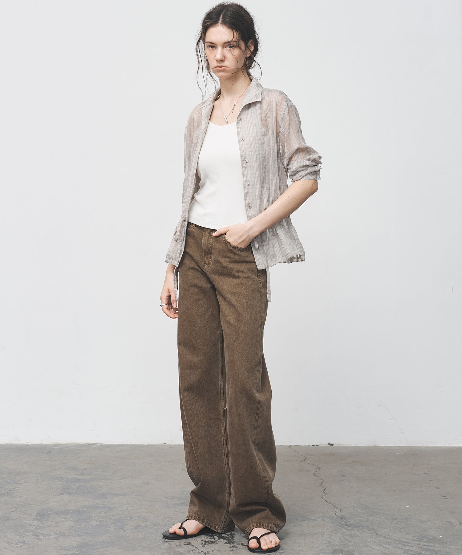 Drawstring Crinkled Check Shirt Jacket – Oversized Fit