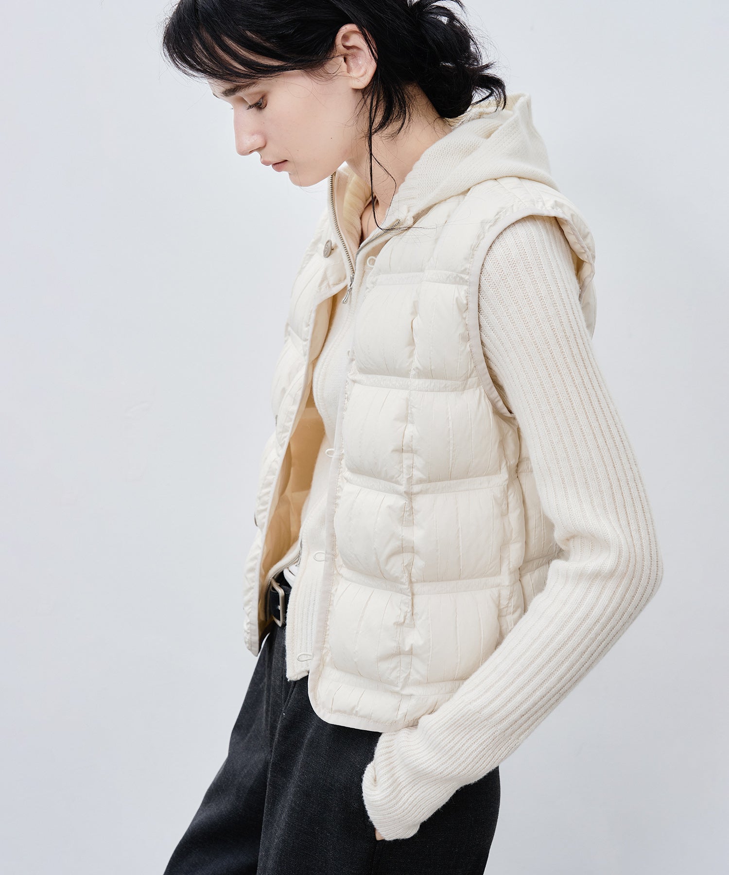 Lightweight Crinkled Down Vest