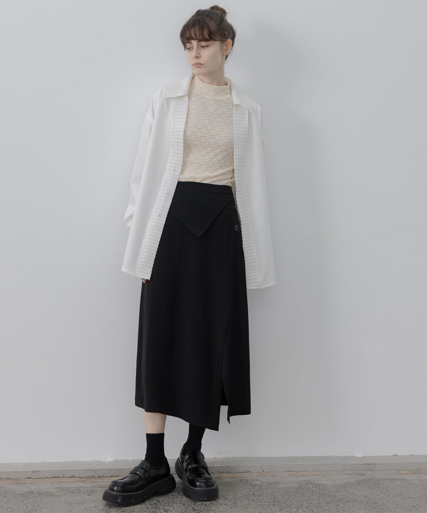knit ribbed docking overshirt