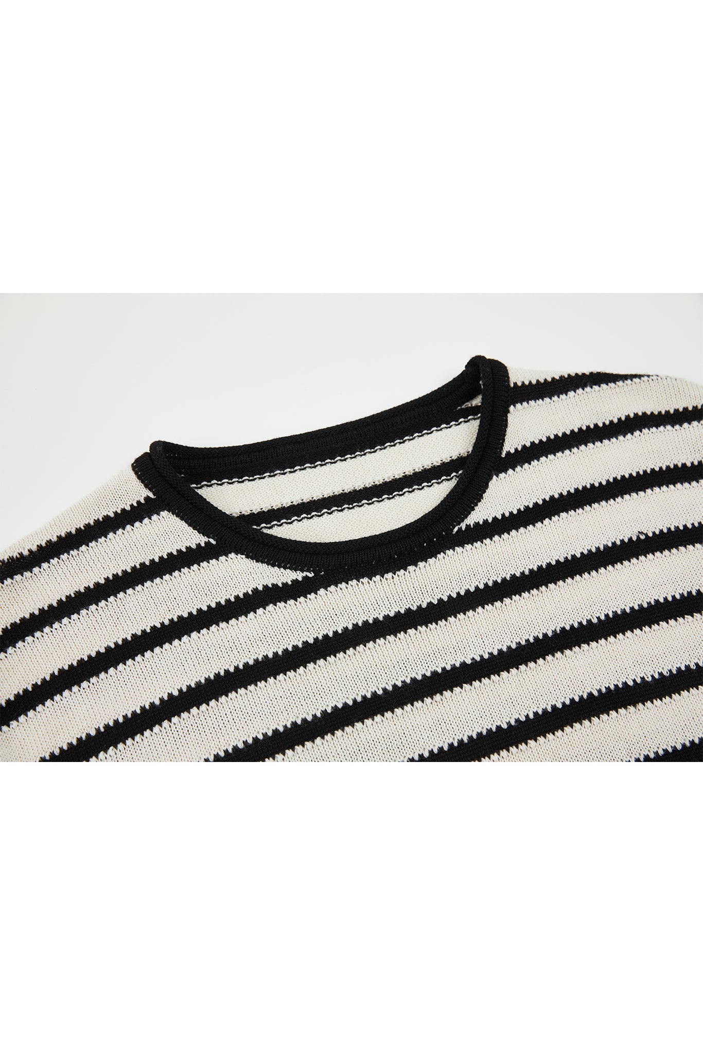 Textured Stripe Panel Knit Sweater