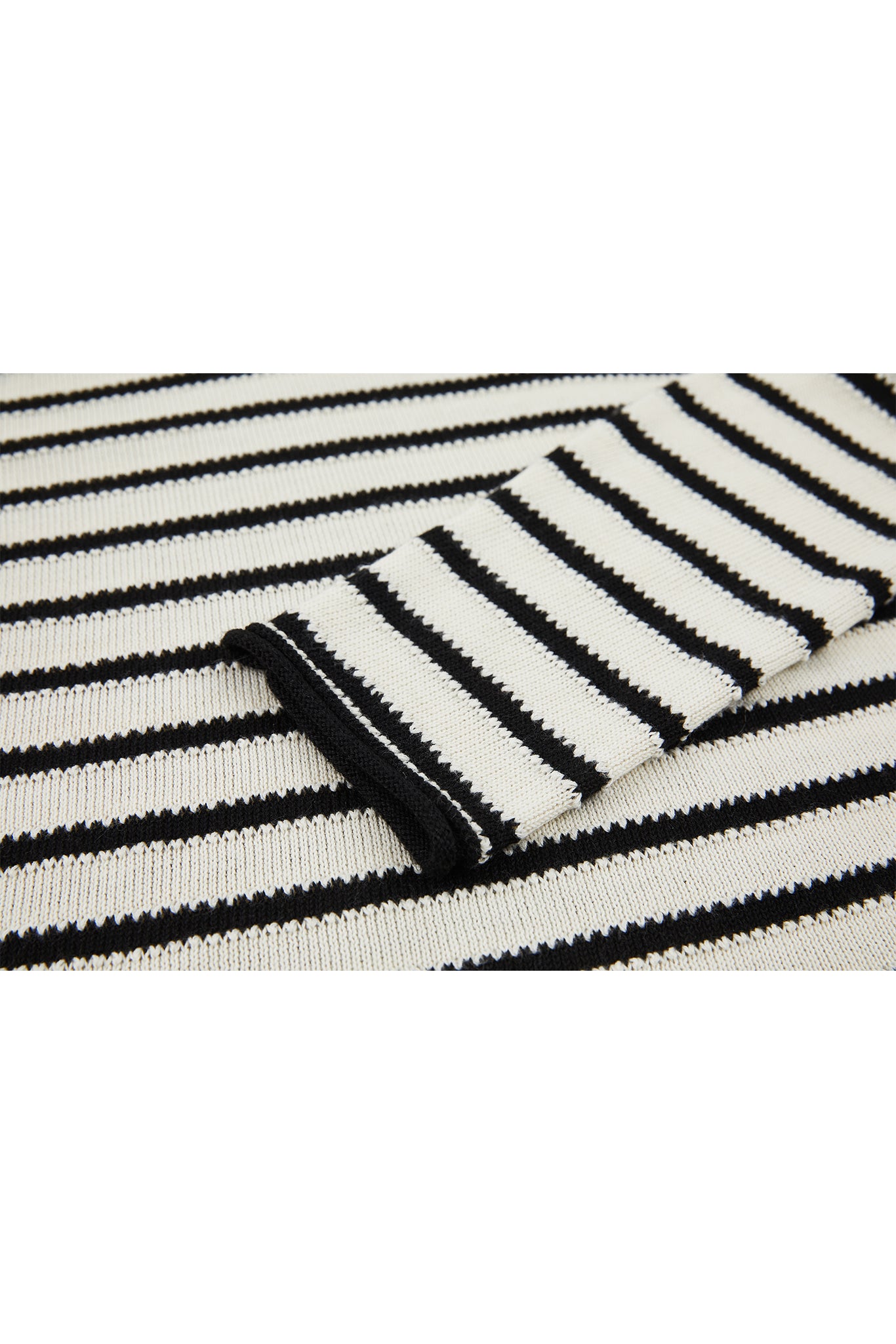 Textured Stripe Panel Knit Sweater