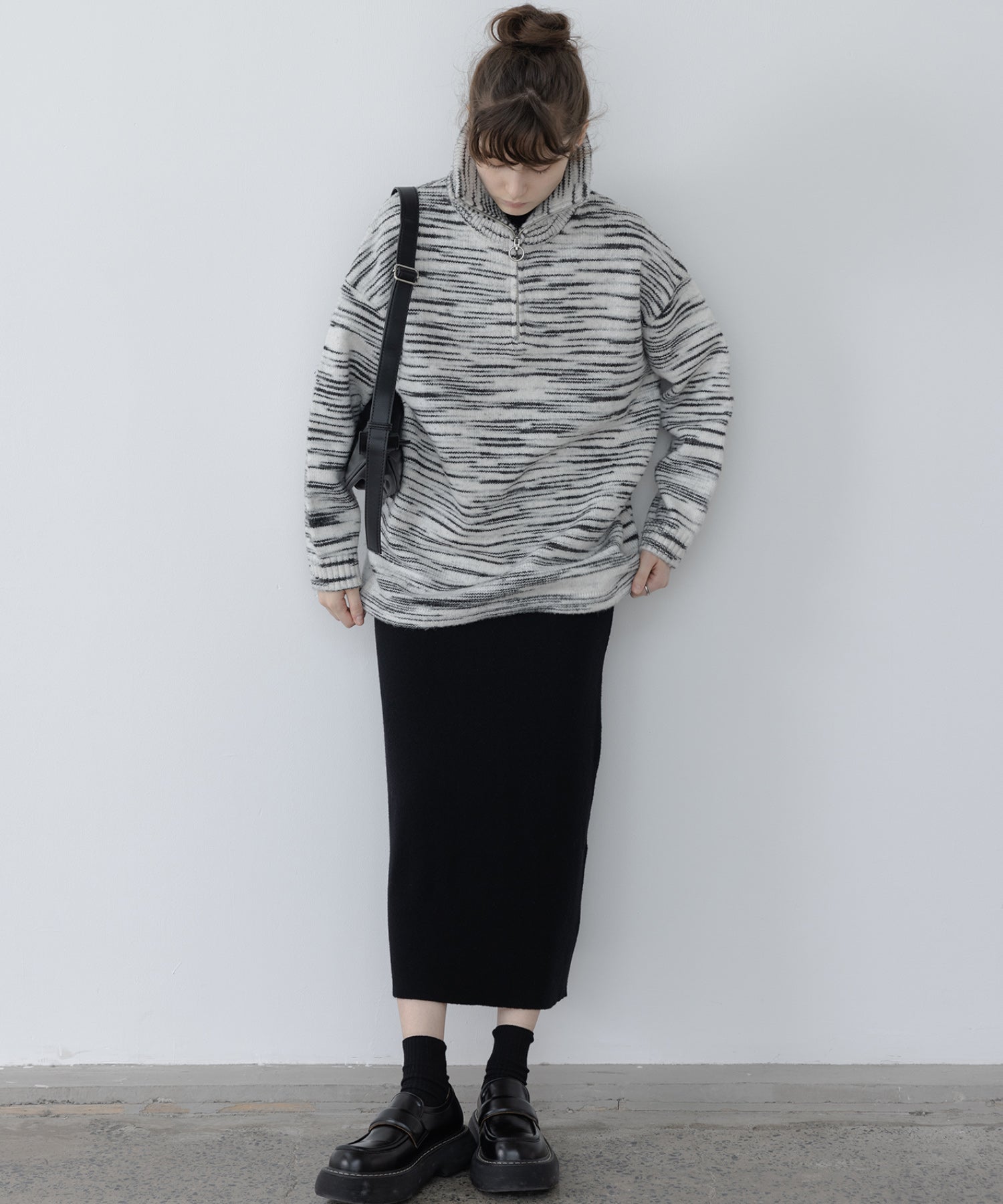Half-Zip Oversized Polo Knit Pullover