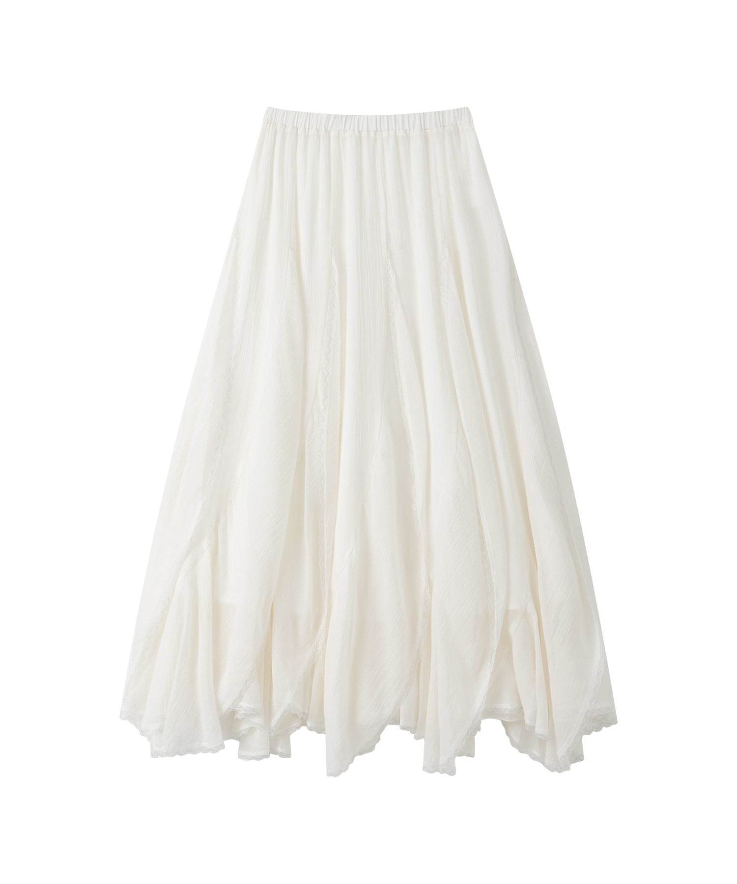 「6月上旬~中旬出荷」Asymmetric Layered Lace Skirt