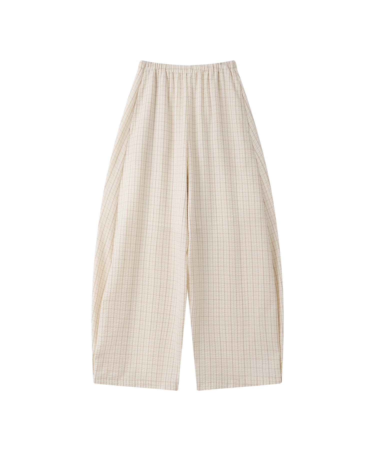 Textured Curved Wide Pants