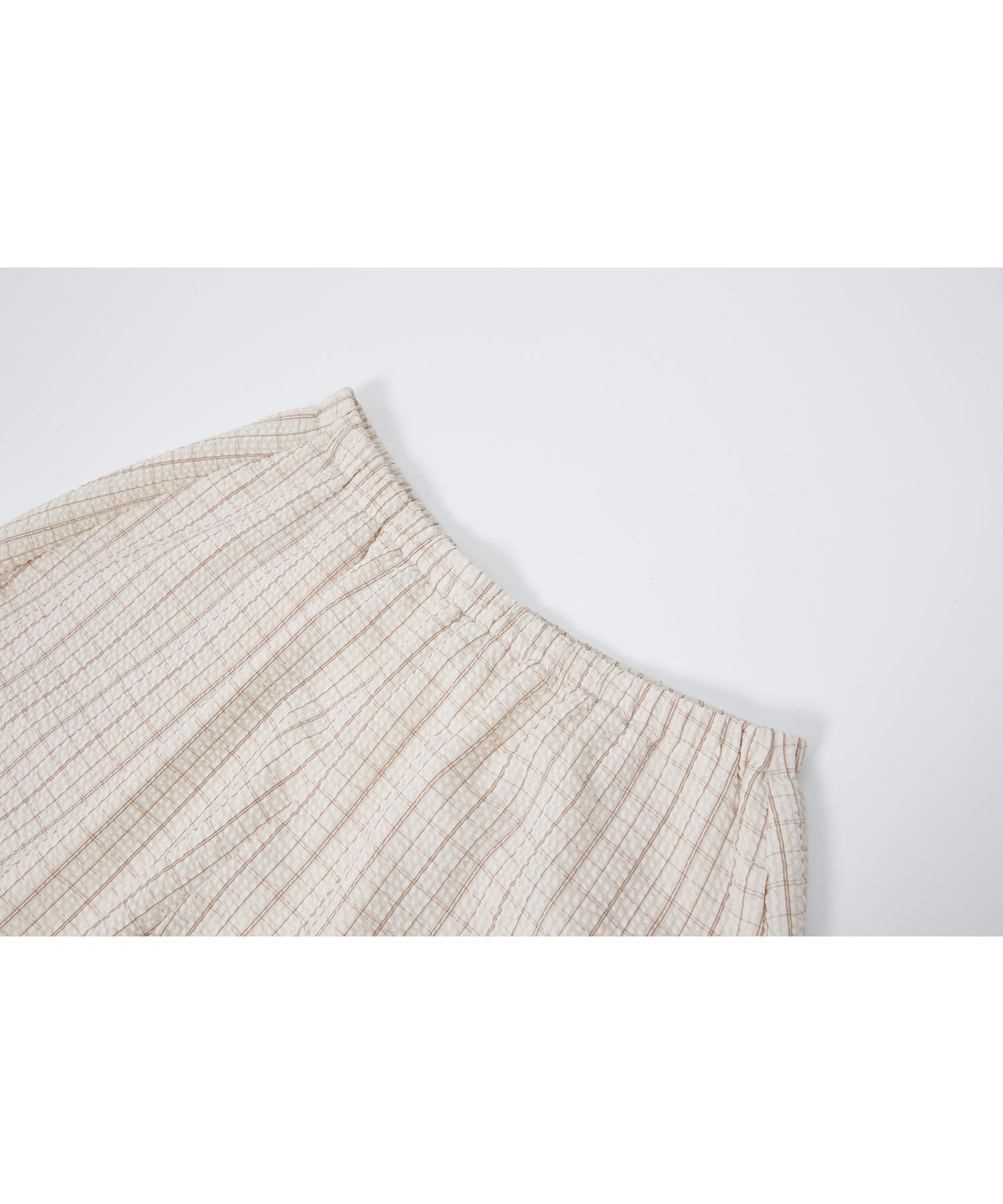 Textured Curved Wide Pants