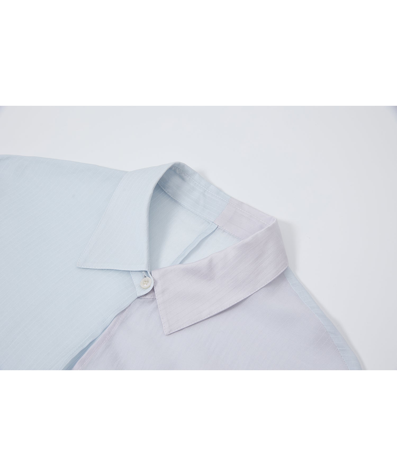 Bi-color Asymmetric Neck Sheer Shirt