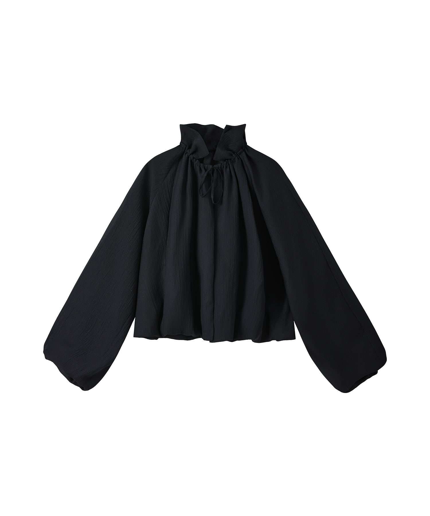 Sheer Gathered Neck Light Jacket