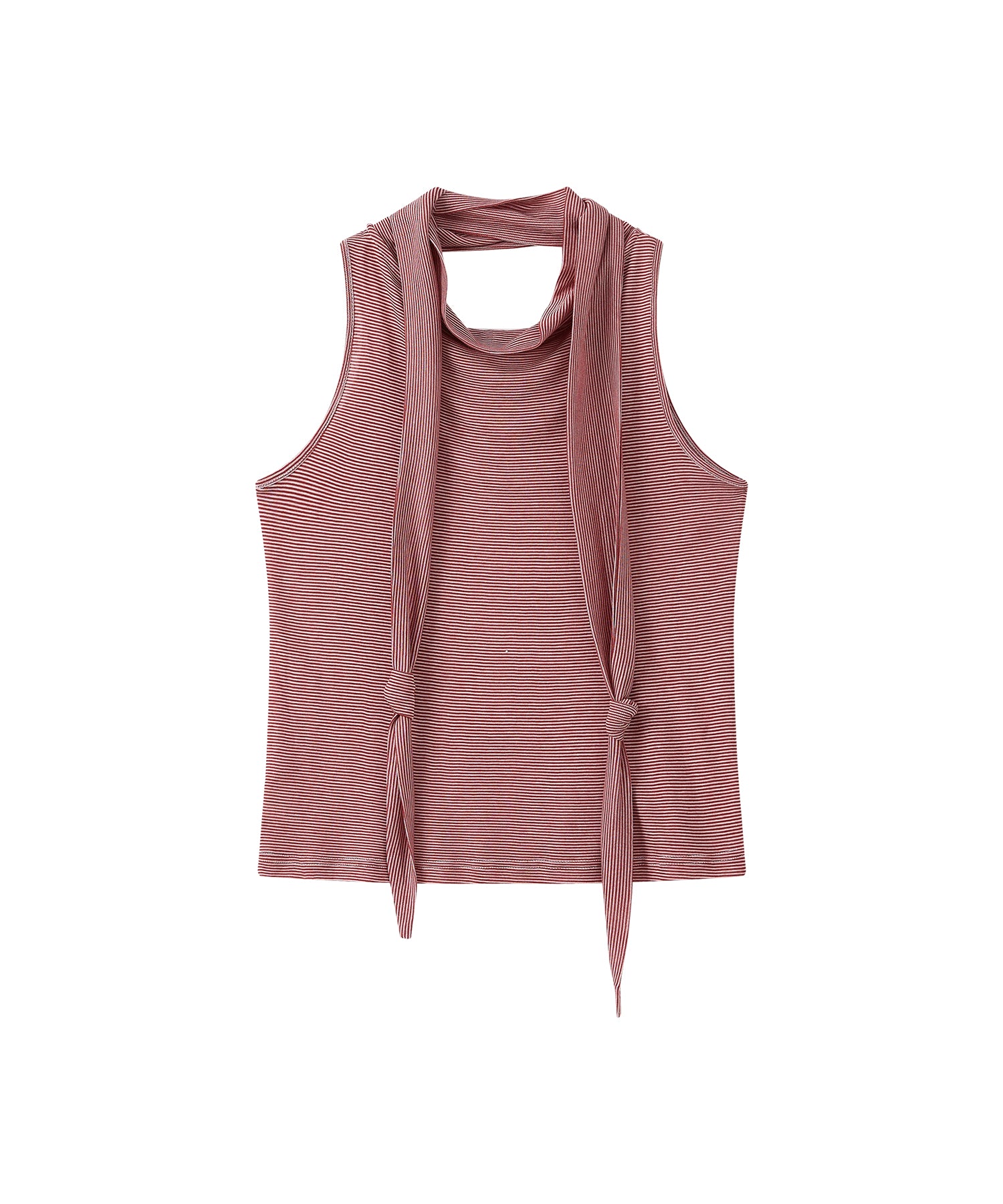 「7月上旬~中旬出荷」Tie Detail Striped Knit Top