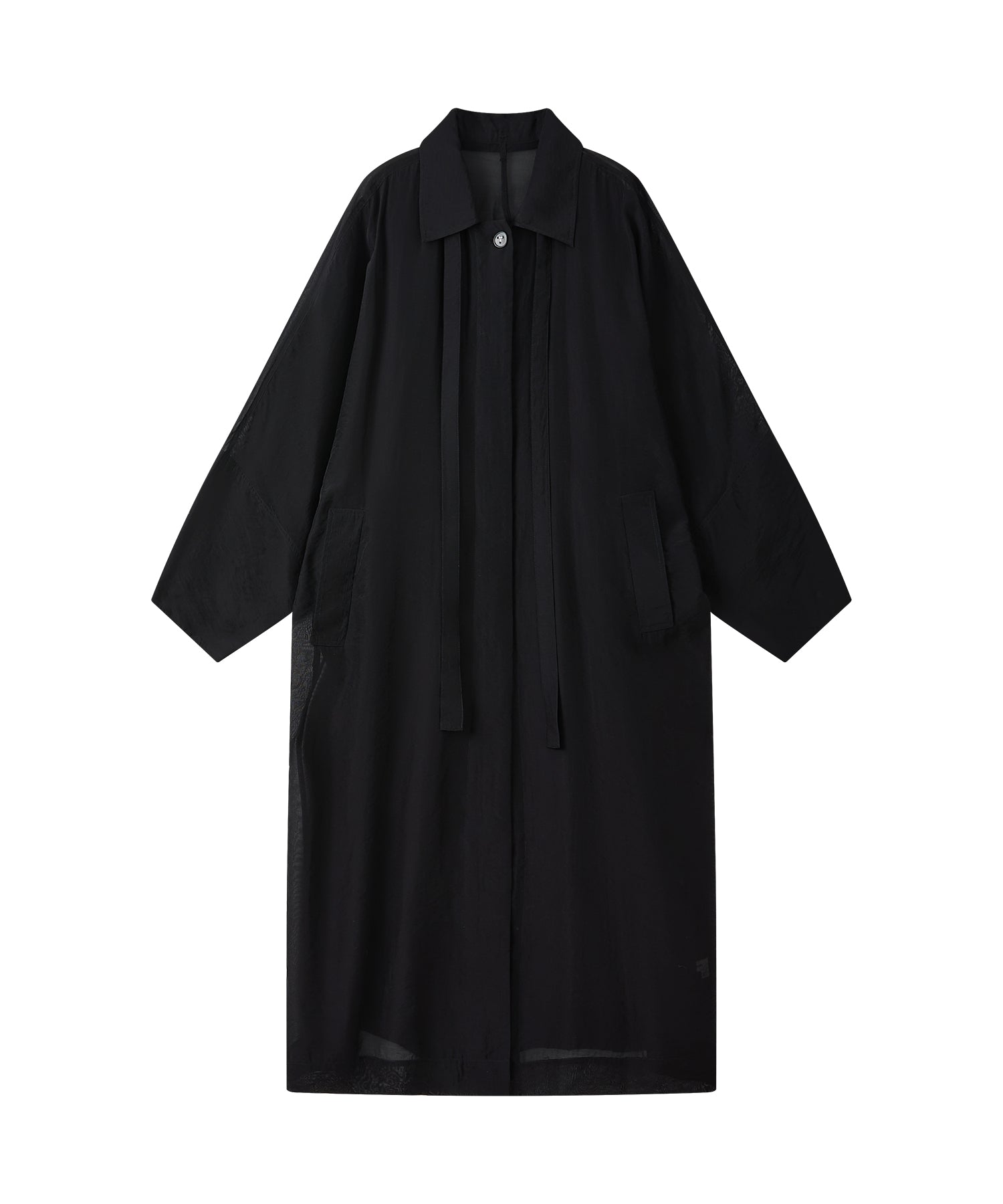 Silk Blend Sheer Long Coat