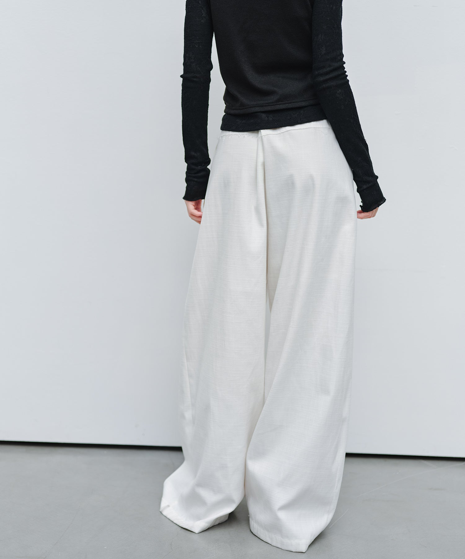 「9月下旬出荷予定」Paneled Drawstring Wide Pants