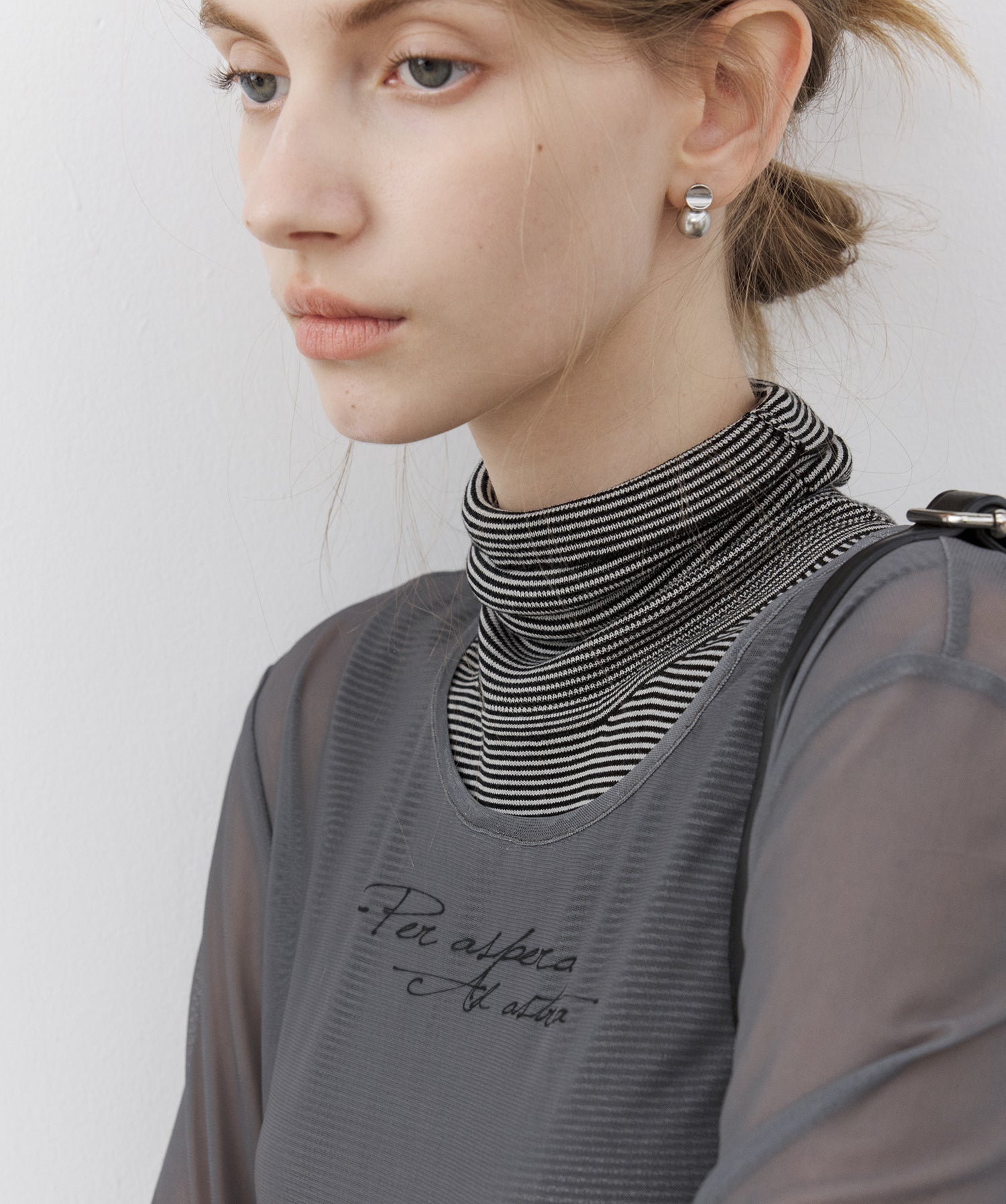 Lyocell Silk Blend High-Neck Knit Tank