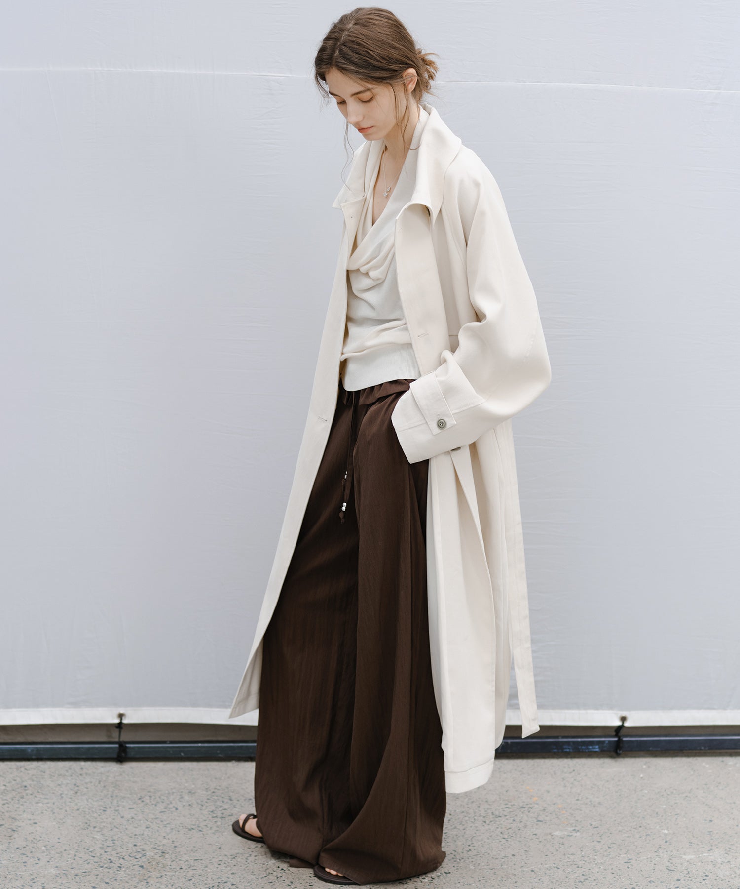 "Shipping from late February to early March" Curved Wide-Leg Drawstring Pants