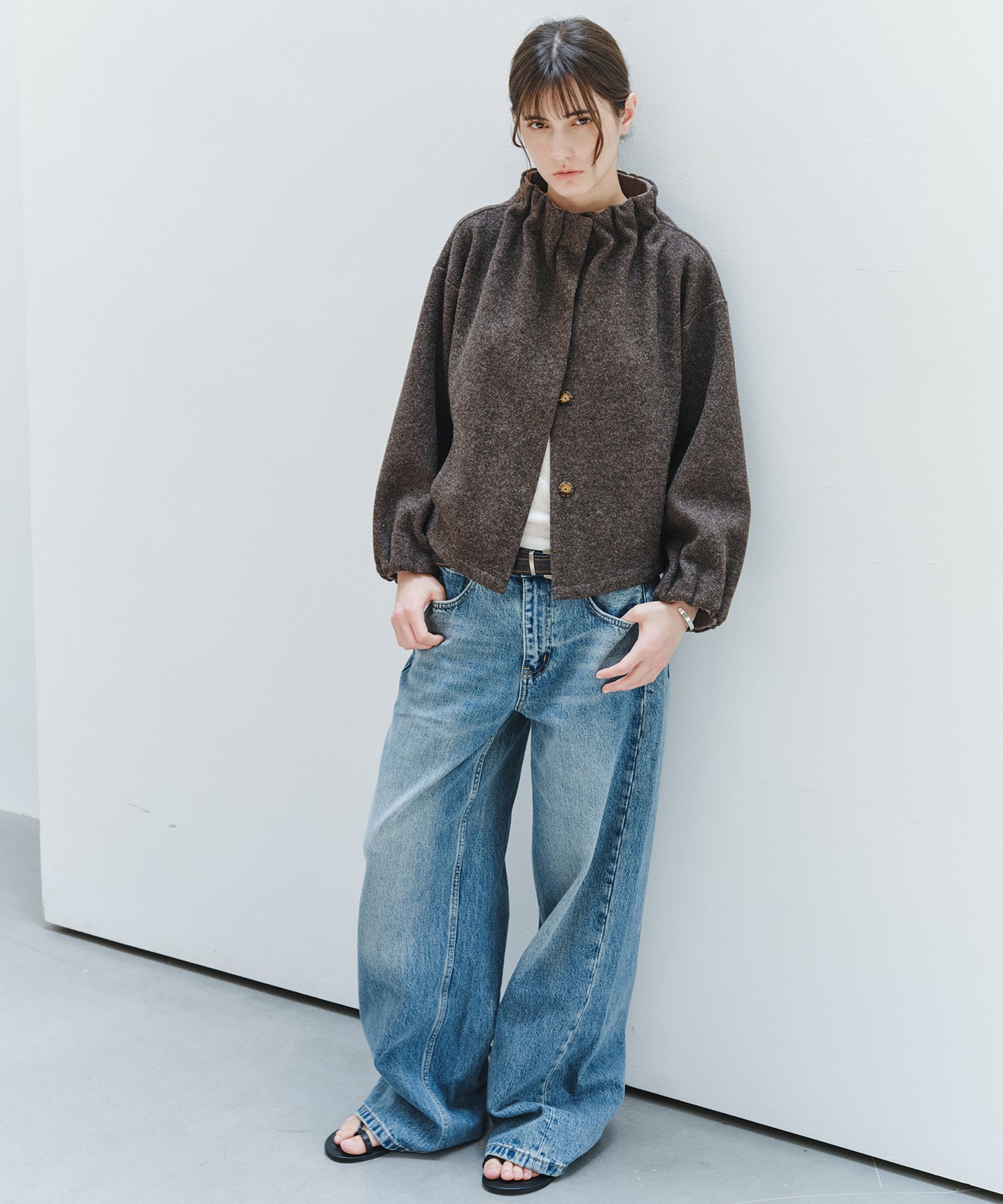 「9月下旬出荷予定」Washed Wide Straight Denim Pants