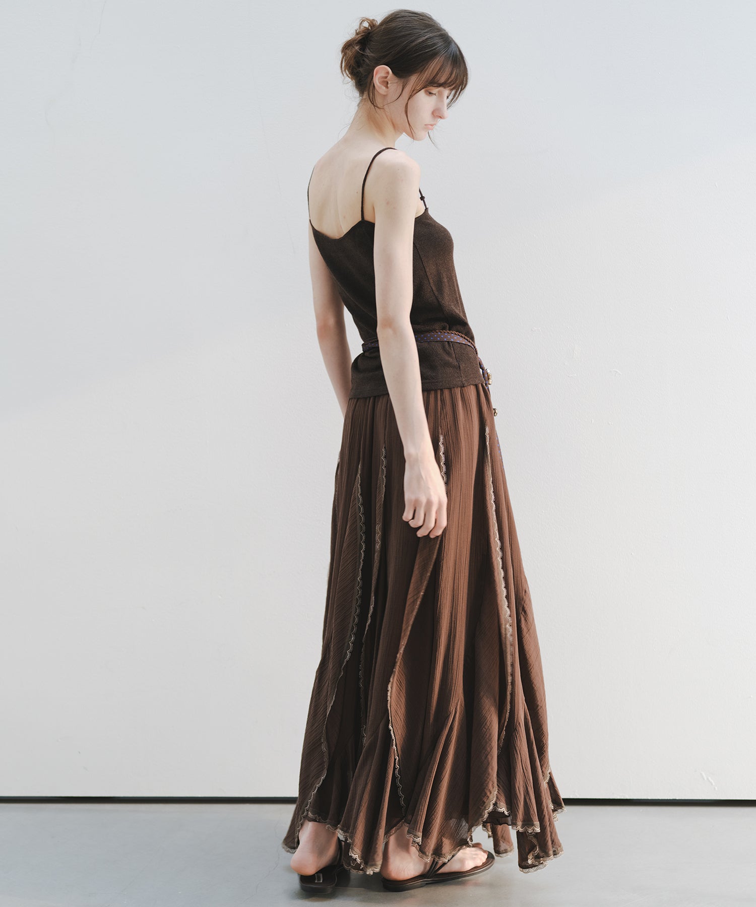 「6月上旬~中旬出荷」Asymmetric Layered Lace Skirt