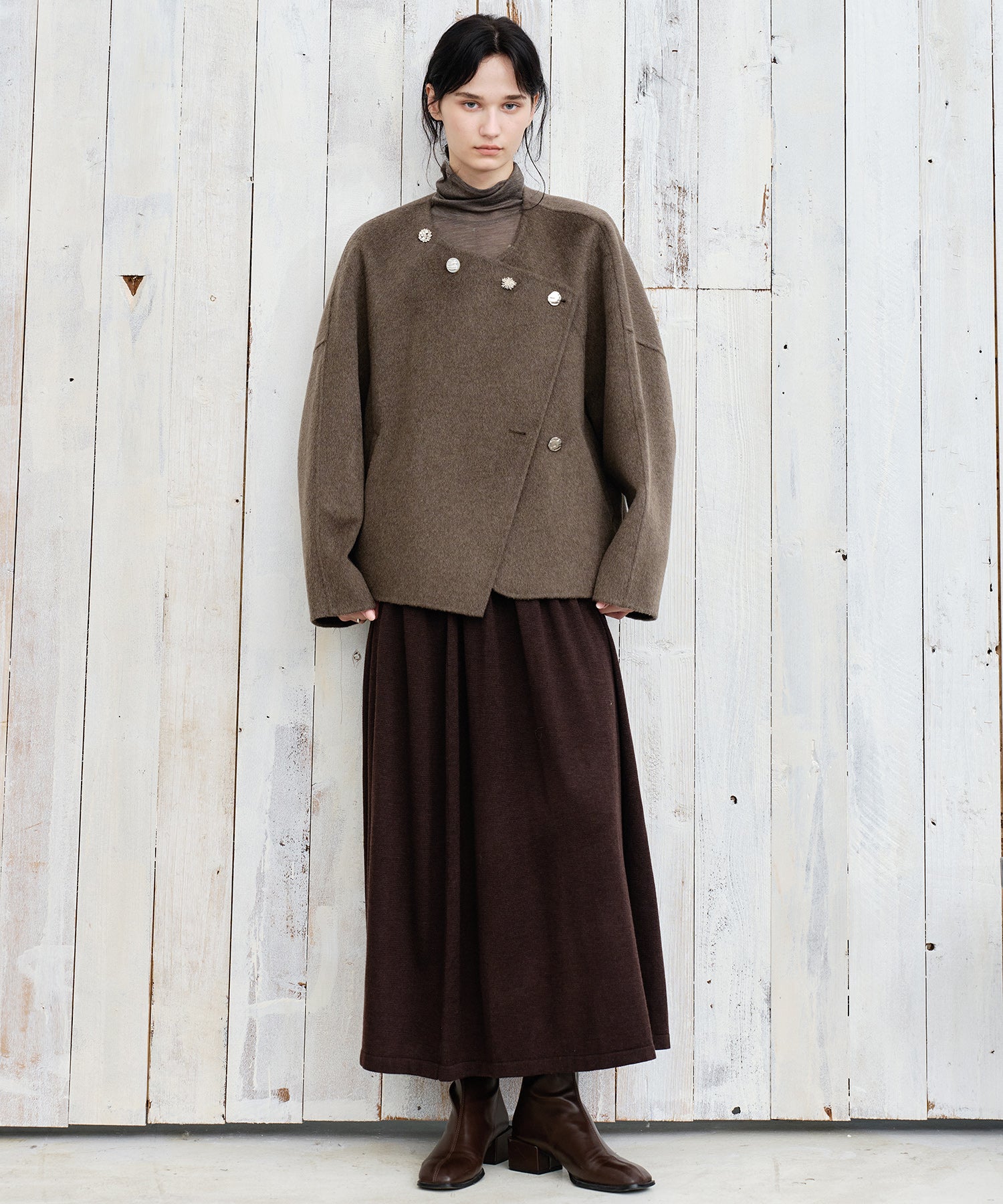 100% Wool Multi-Button Double-Face Short Coat