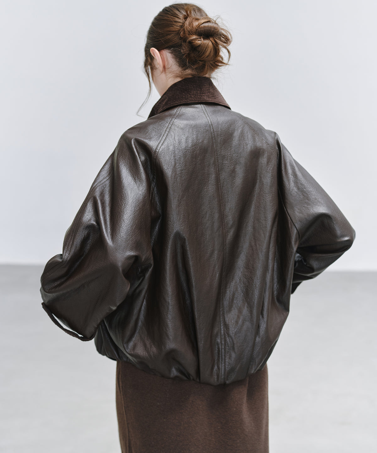 「10月下旬出荷予定」Corduroy Collar Docking Short Blouson Jacket