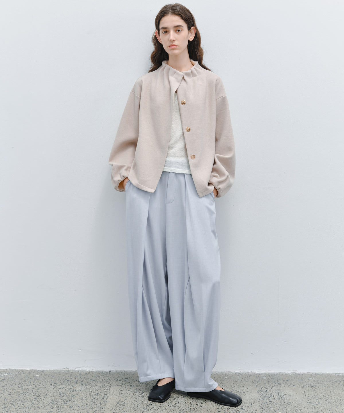 「10月下旬出荷予定」Wool-Like Balloon Flare Skirt