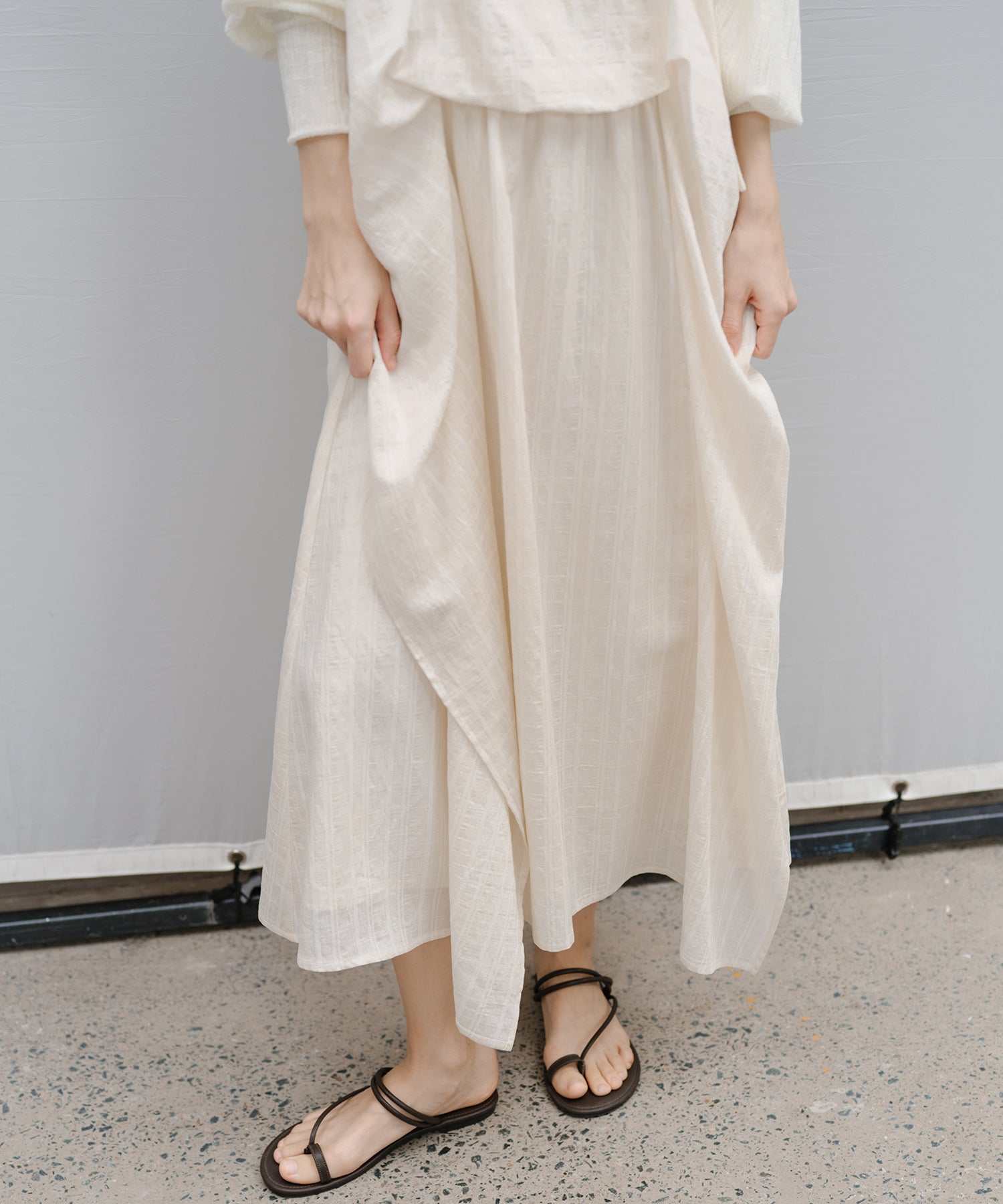 Textured Crepe Slip Dress