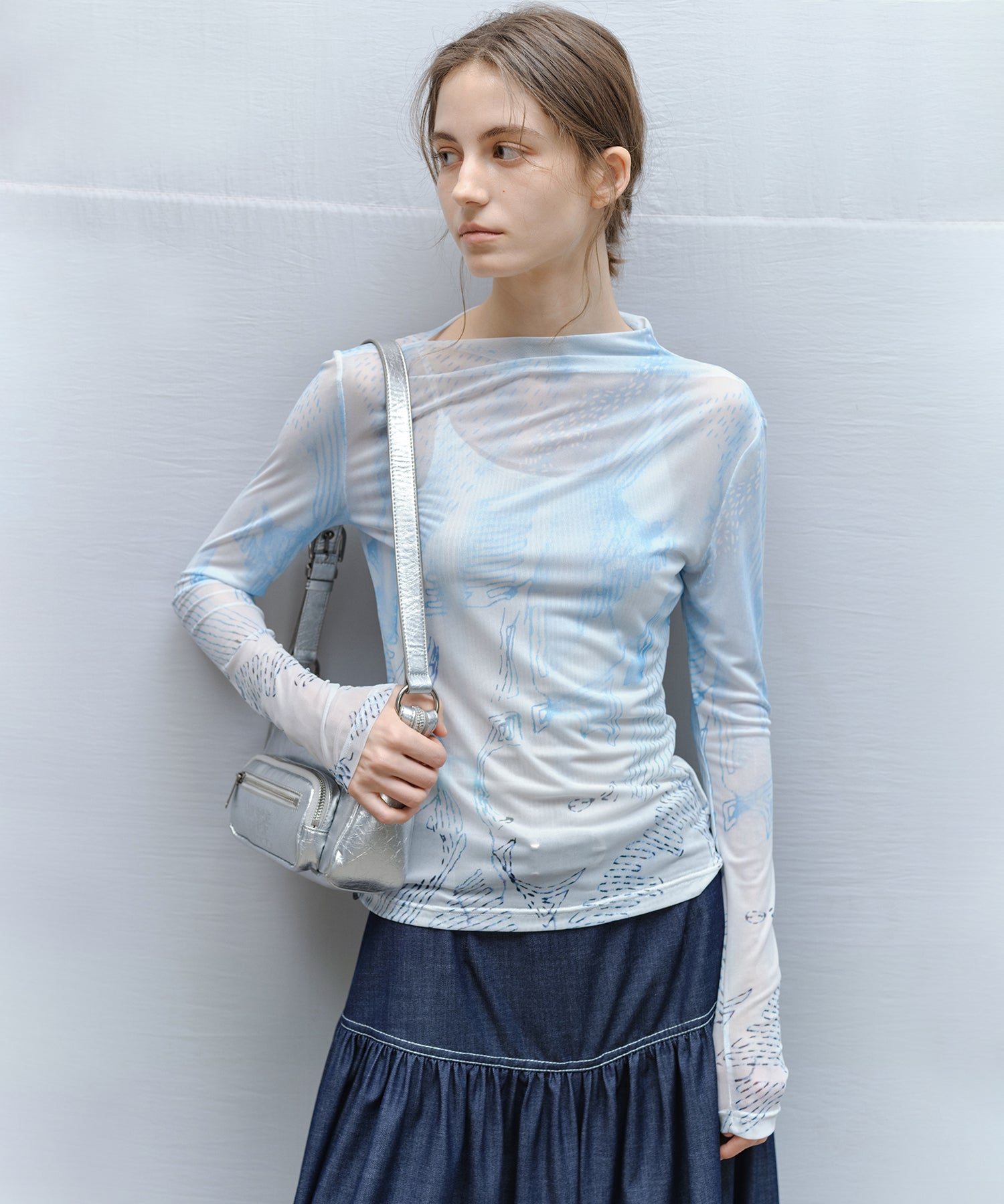 Art Print Sheer Top