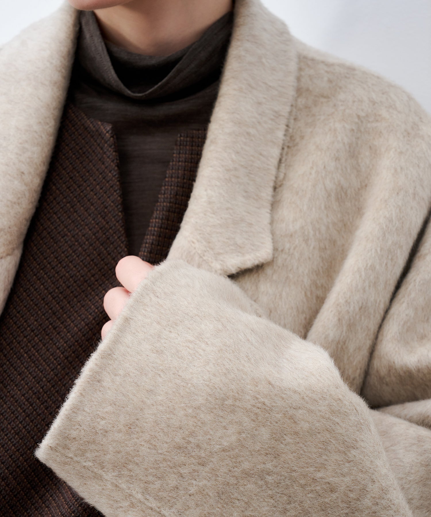 100% Wool Double-Face Long Lapel Overcoat