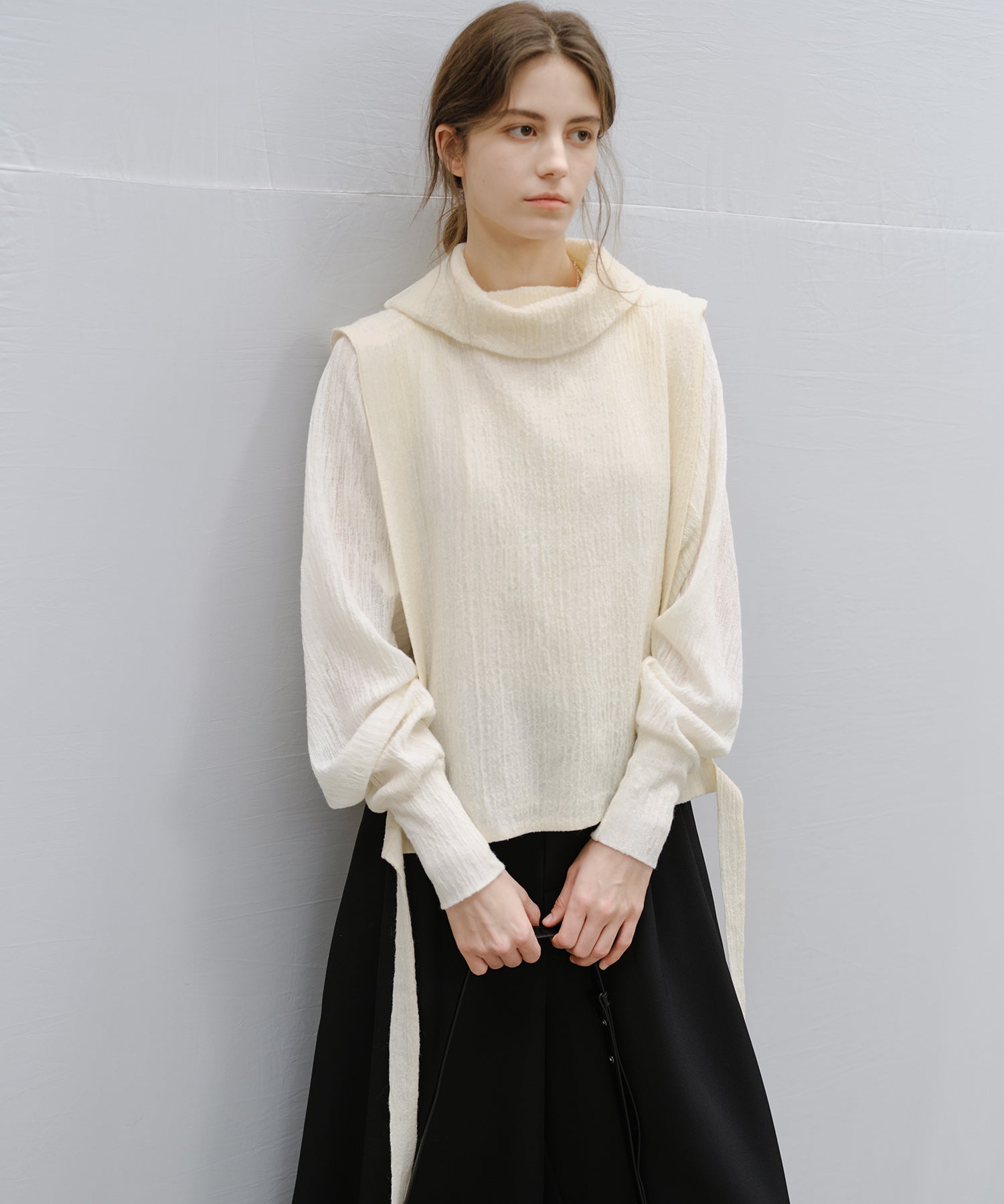 "Shipping from late February to early March" Textured Sheer Bolero Cardigan