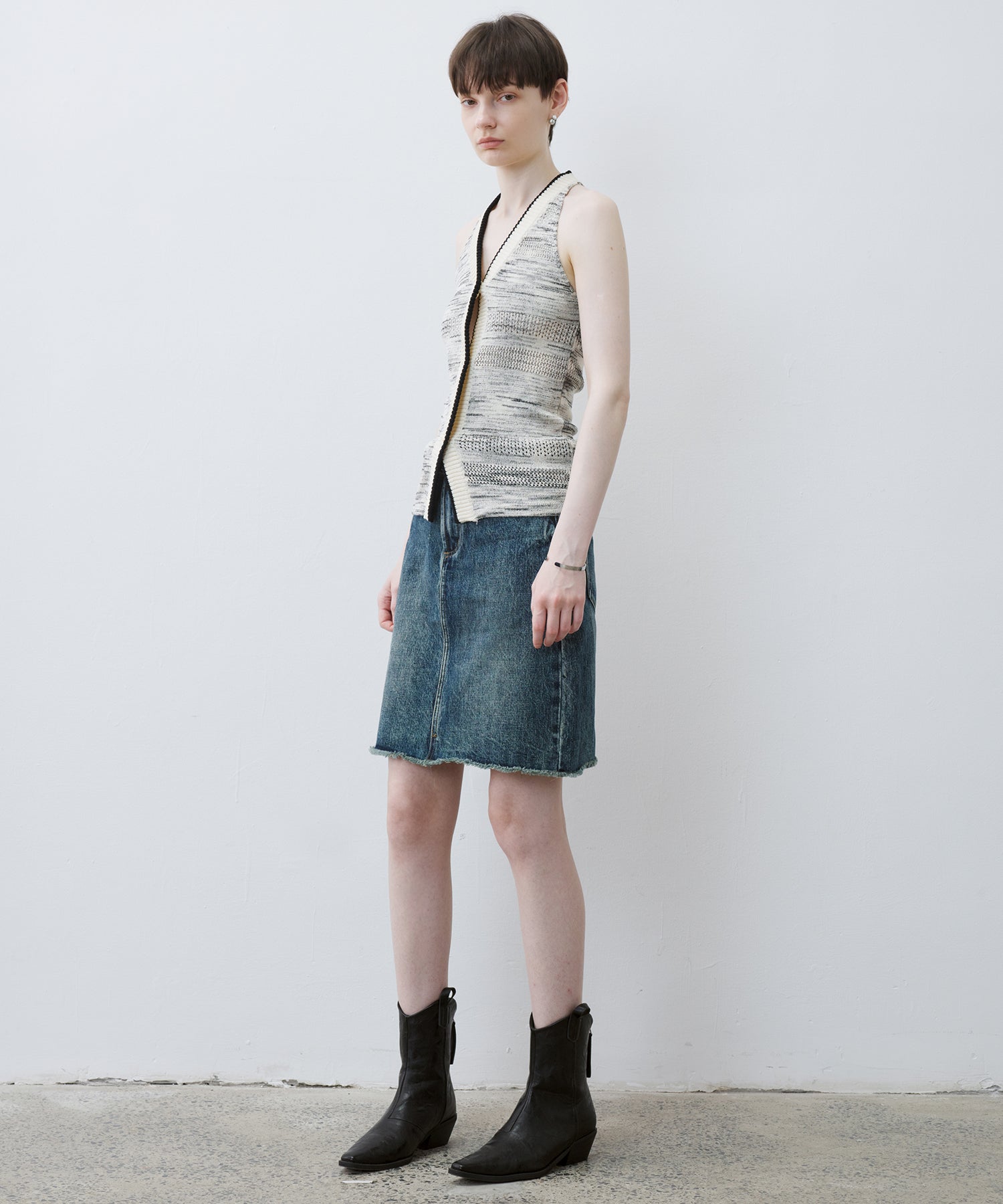Melange Halter Knit Top