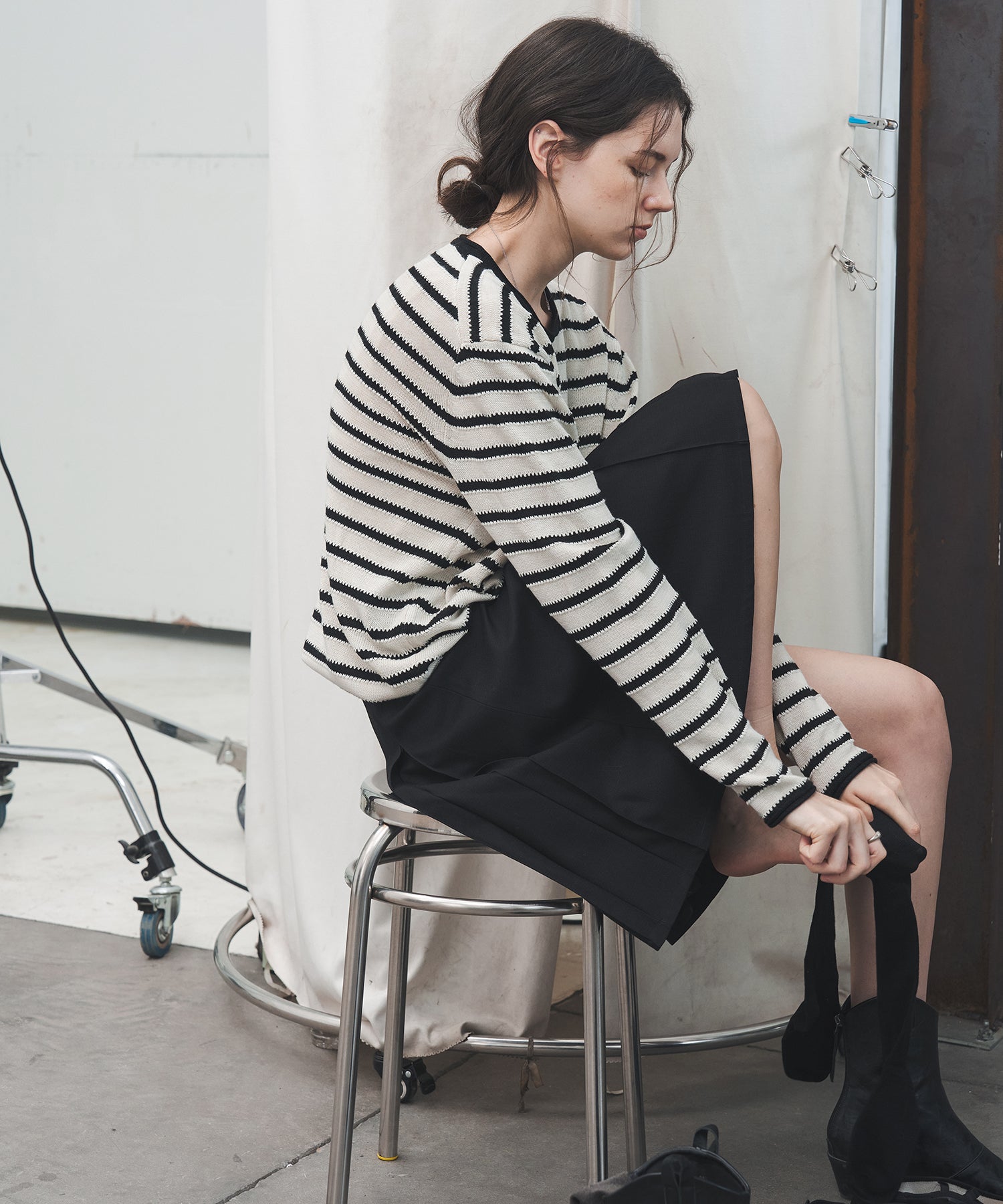 2-Way Tuck Pleated Midi Skirt