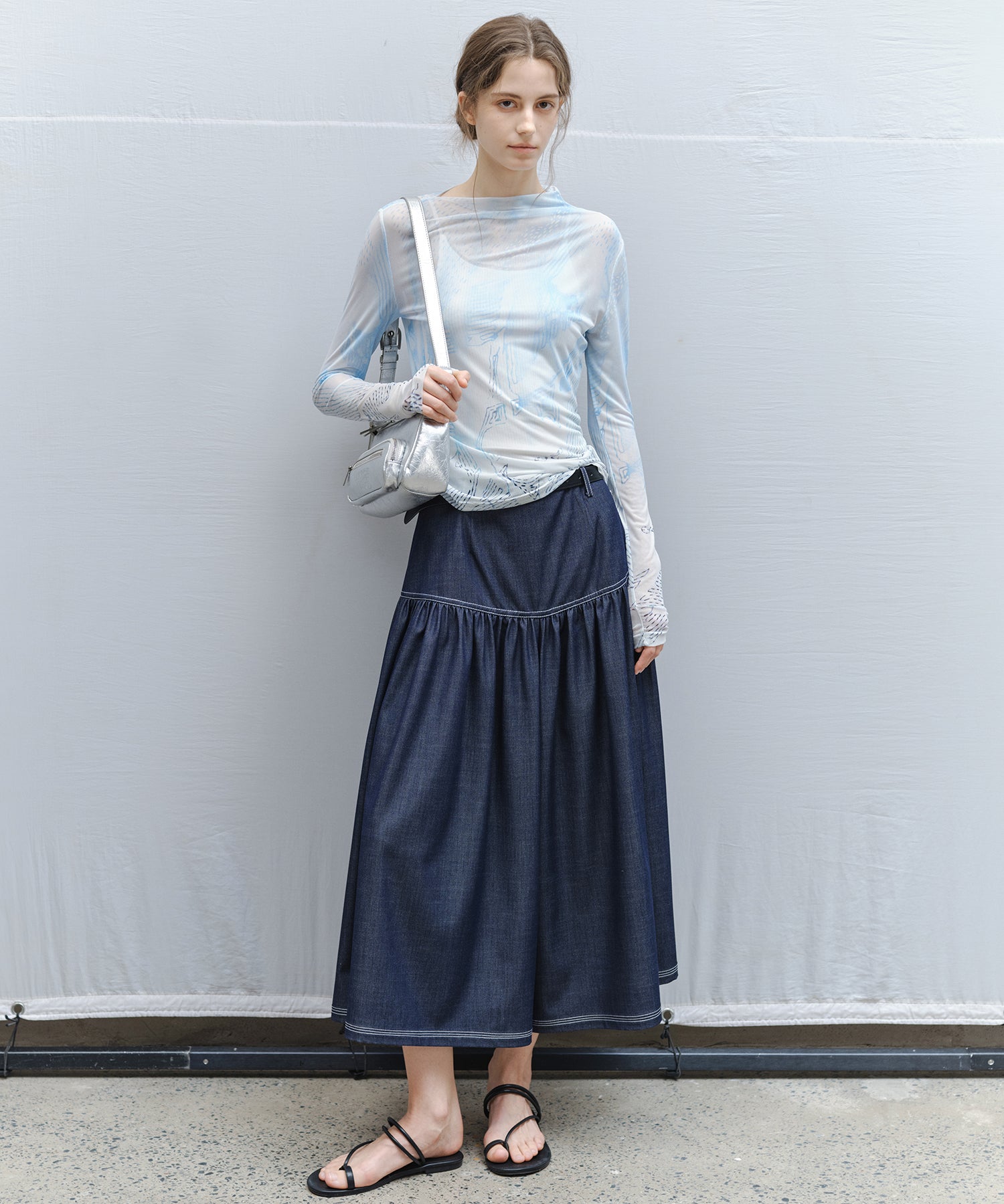 Art Print Sheer Top