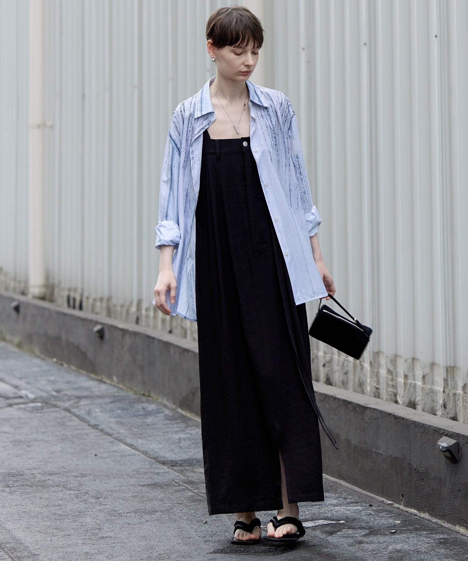 UPF50+ Rain Art Sheer Oversized Shirt