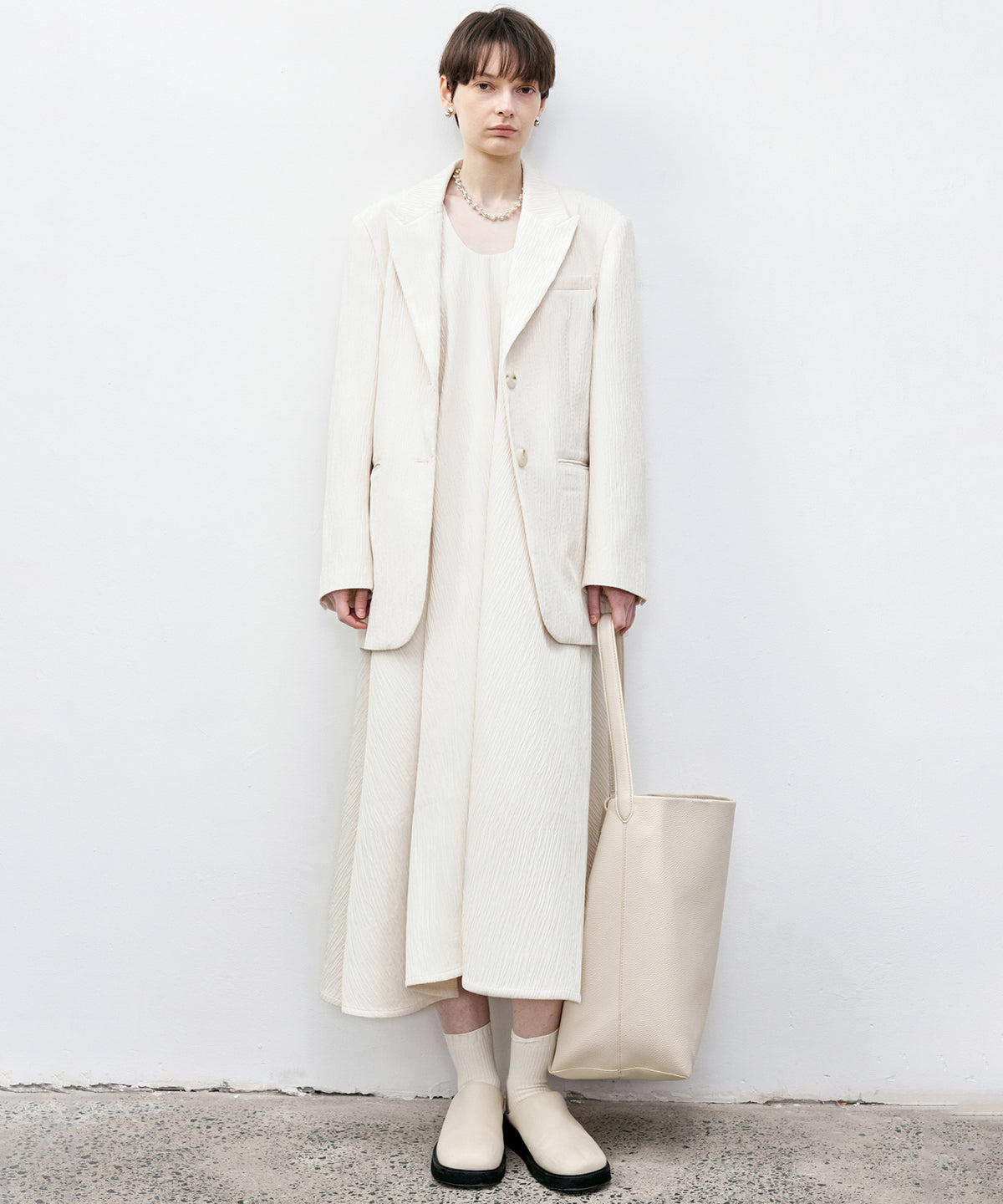Textured Oversized Tailored Jacket