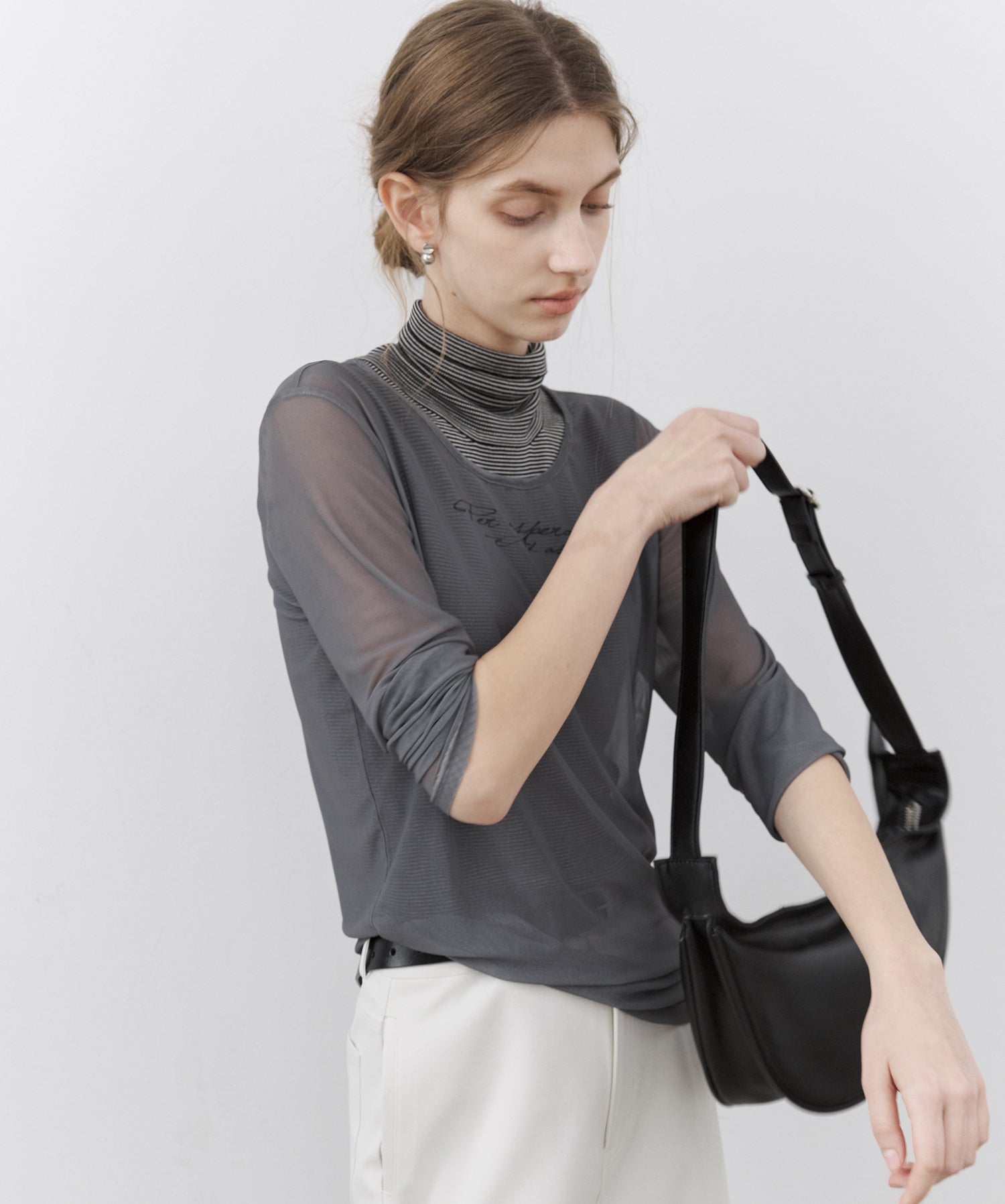 Lyocell Silk Blend High-Neck Knit Tank