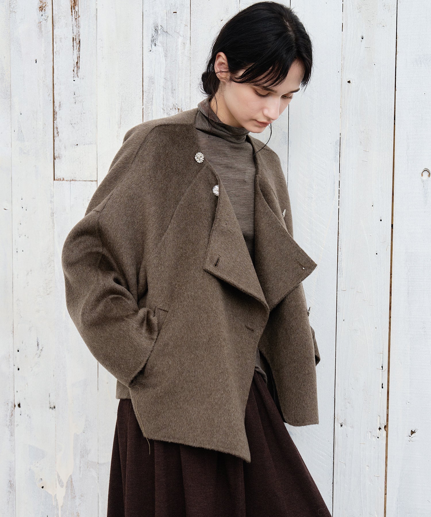 100% Wool Multi-Button Double-Face Short Coat
