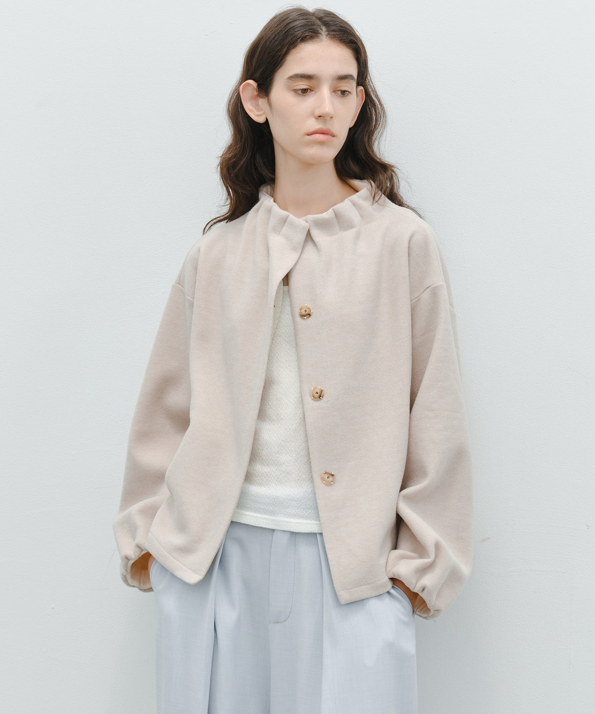 「10月下旬出荷予定」Wool-Like Balloon Flare Skirt
