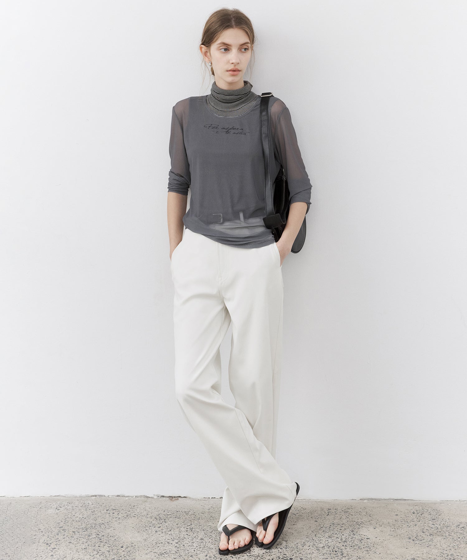 Lyocell Silk Blend High-Neck Knit Tank
