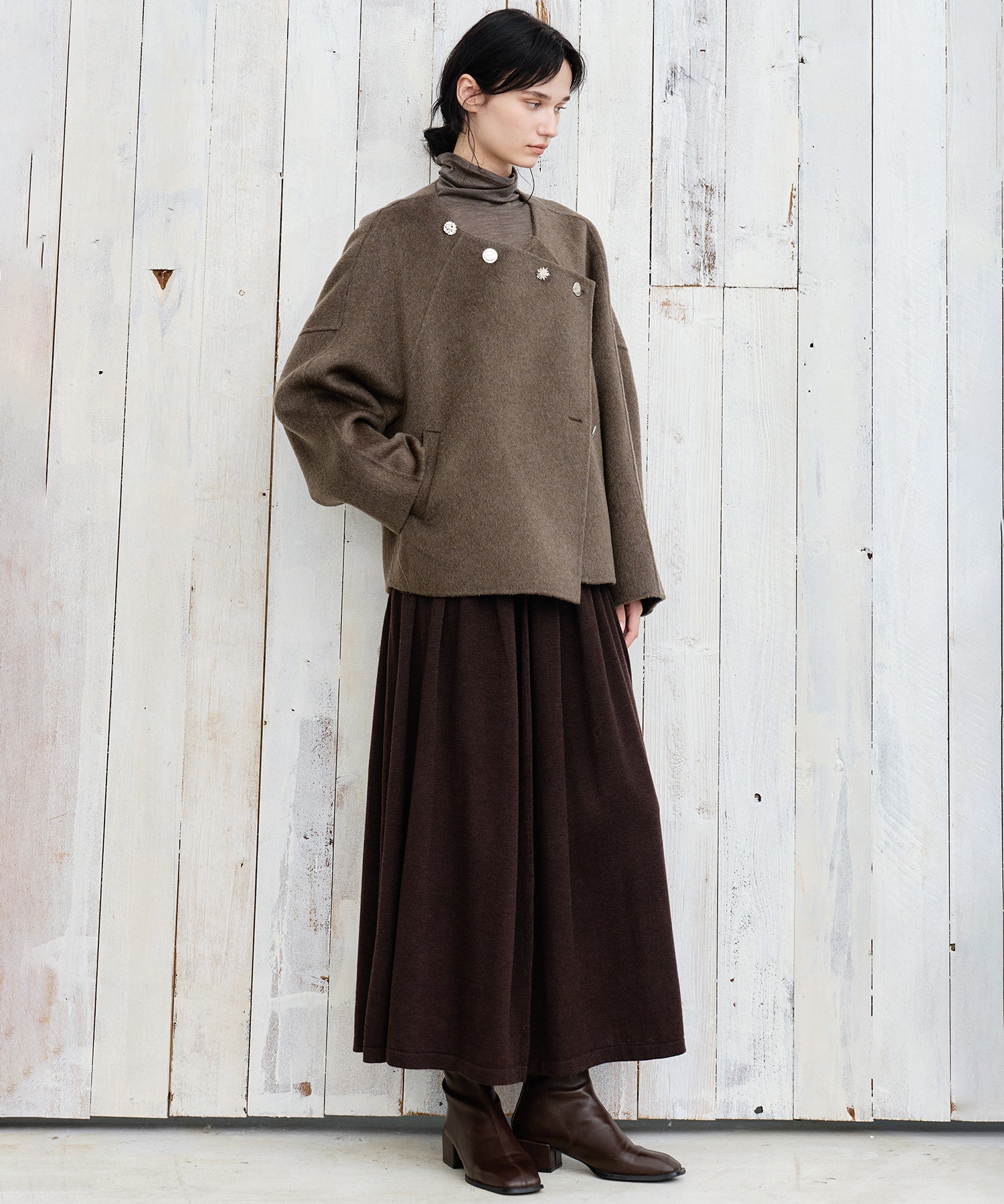 100% Wool Multi-Button Double-Face Short Coat