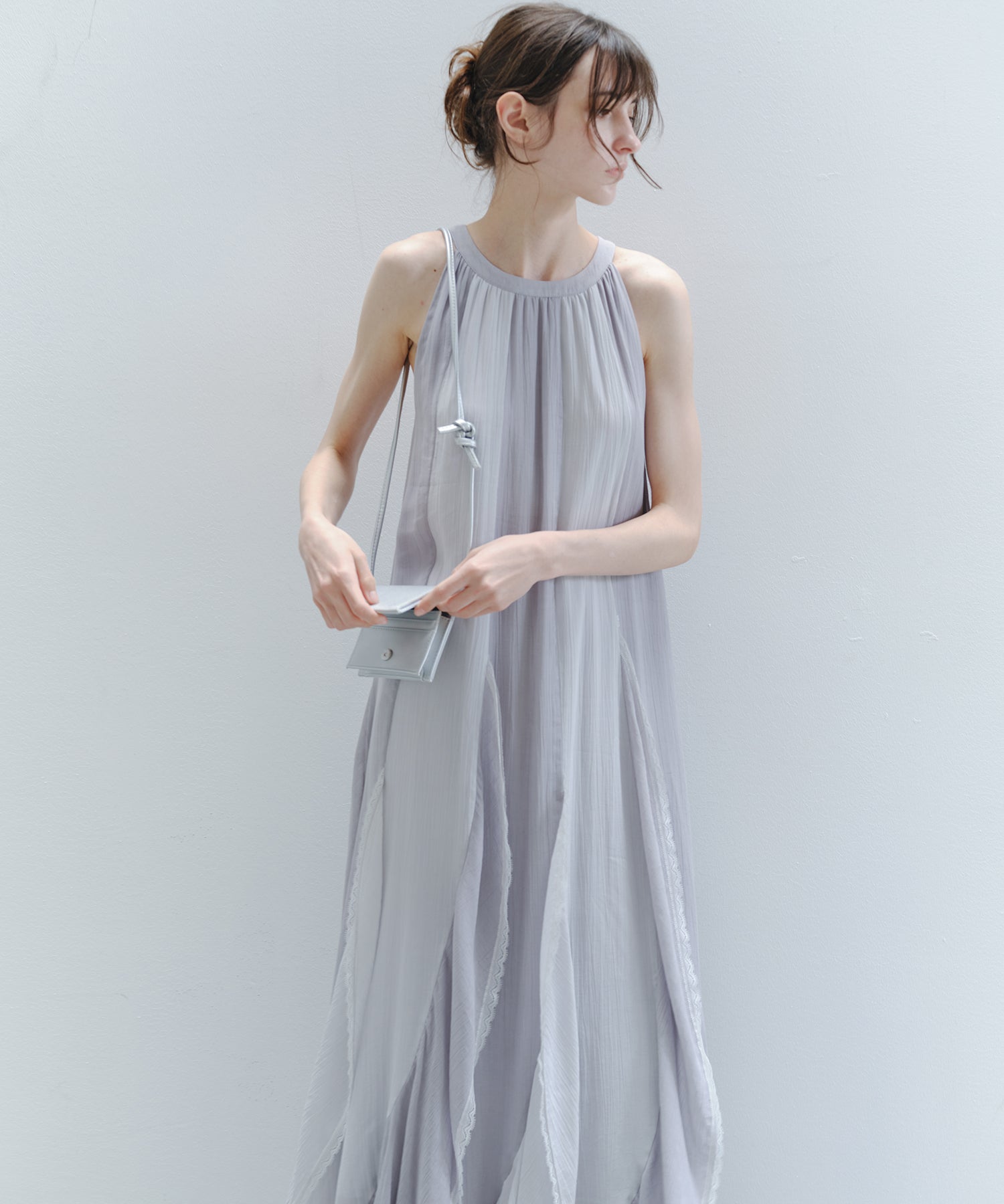 「6月上旬~中旬出荷」Color Block Layered Sleeveless Dress