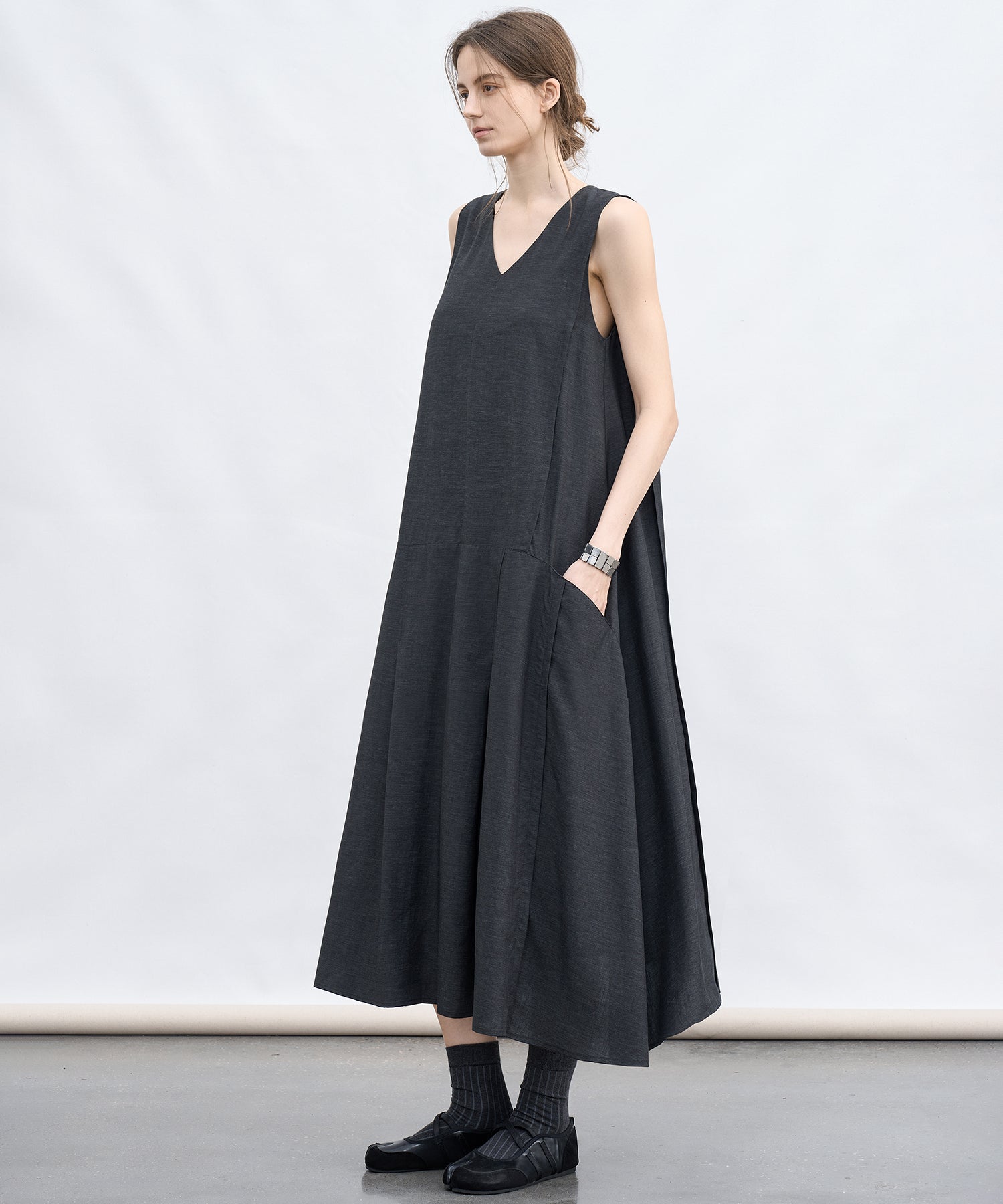 Sleeveless V-Neck A-Line Dress