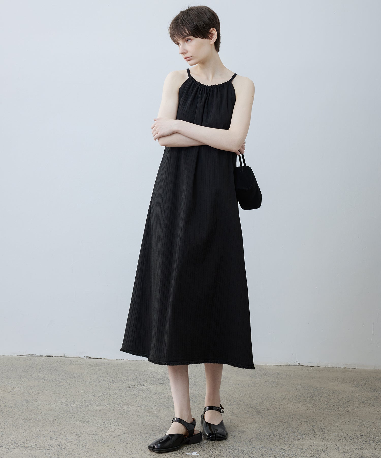 Fringe Hem Halter Neck Camisole Dress