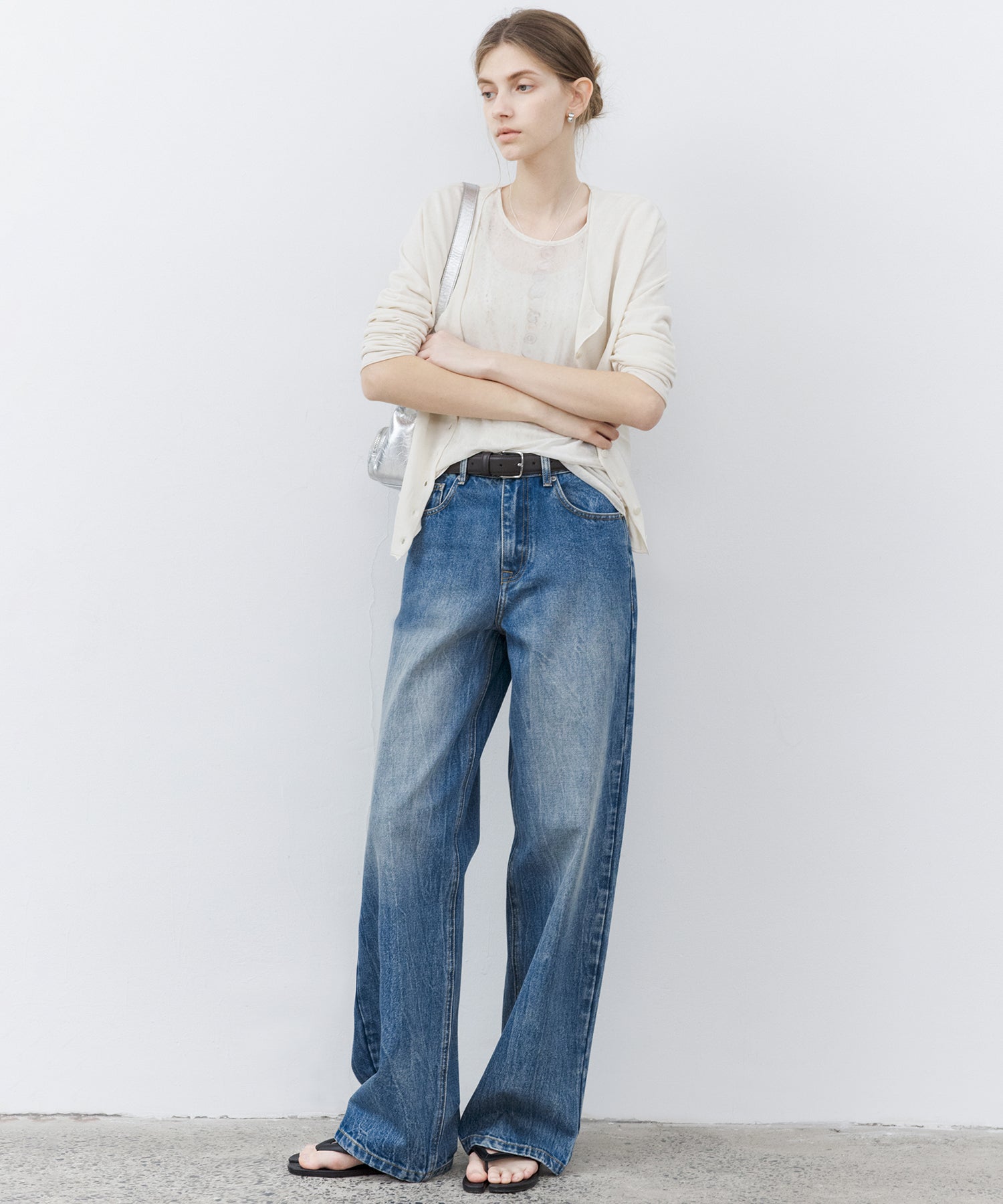 Silk-Blend Lightweight Knit Cardigan