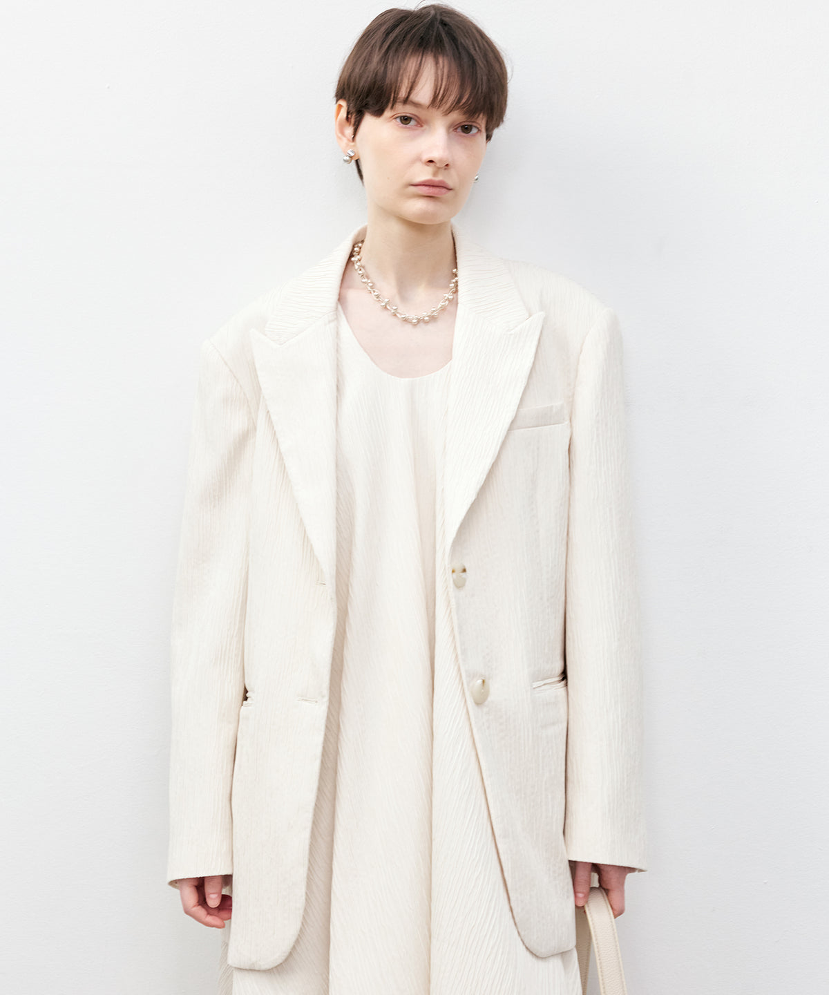 Textured Oversized Tailored Jacket