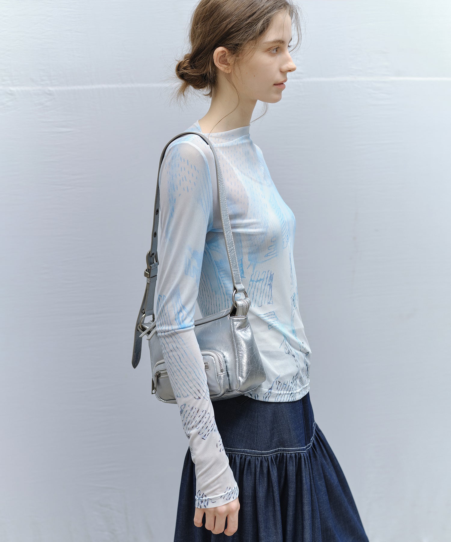 Art Print Sheer Top