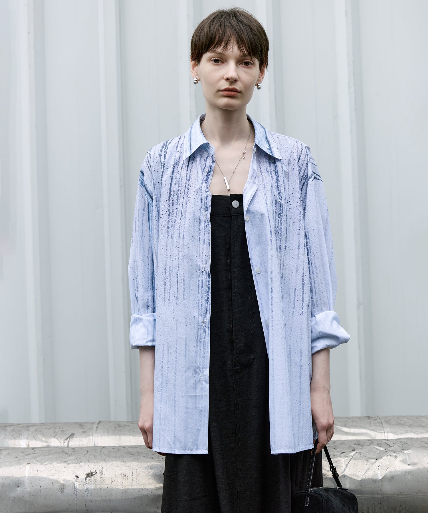 UPF50+ Rain Art Sheer Oversized Shirt