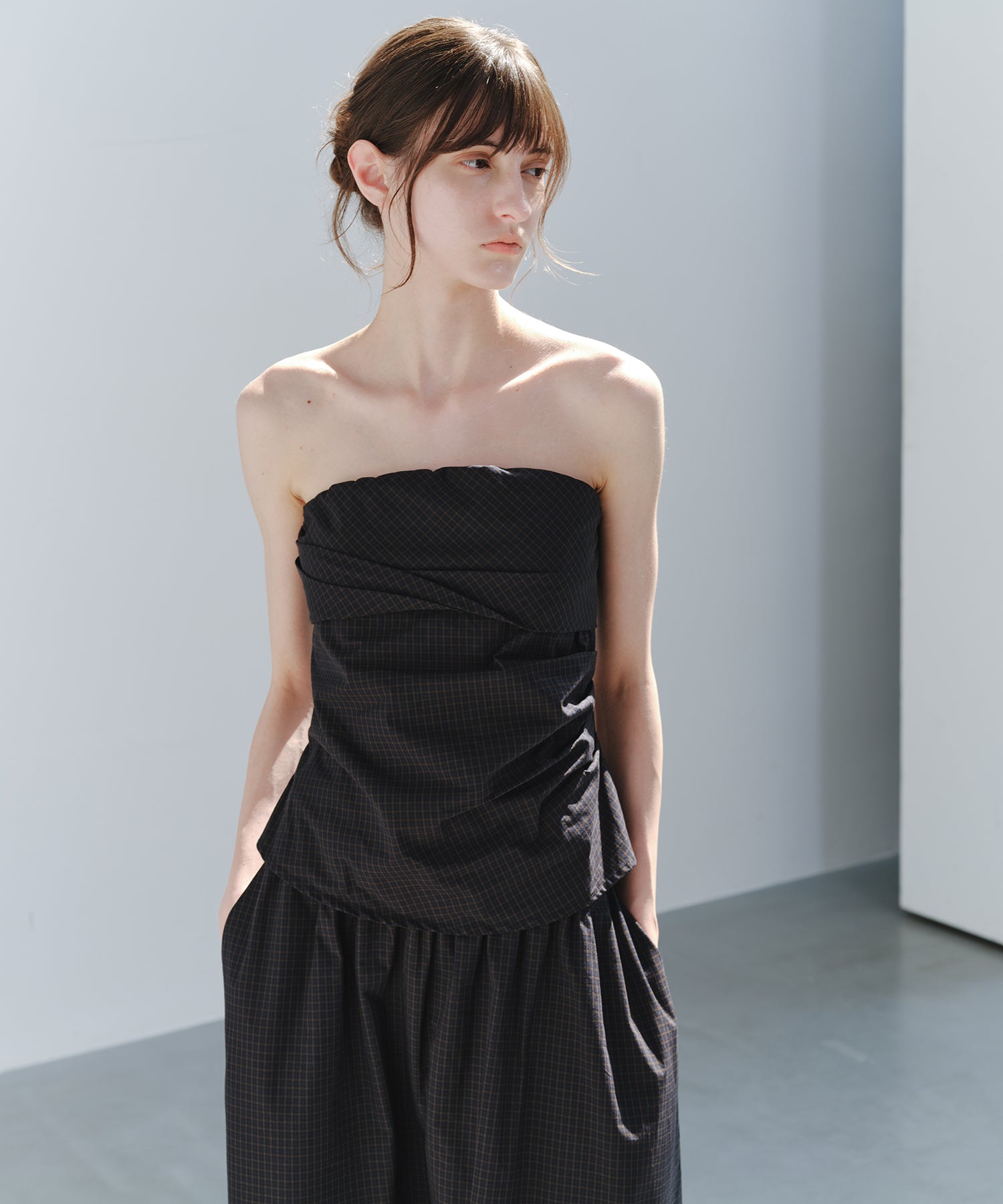 「7月上旬~中旬出荷」Shirred Bandeau Top